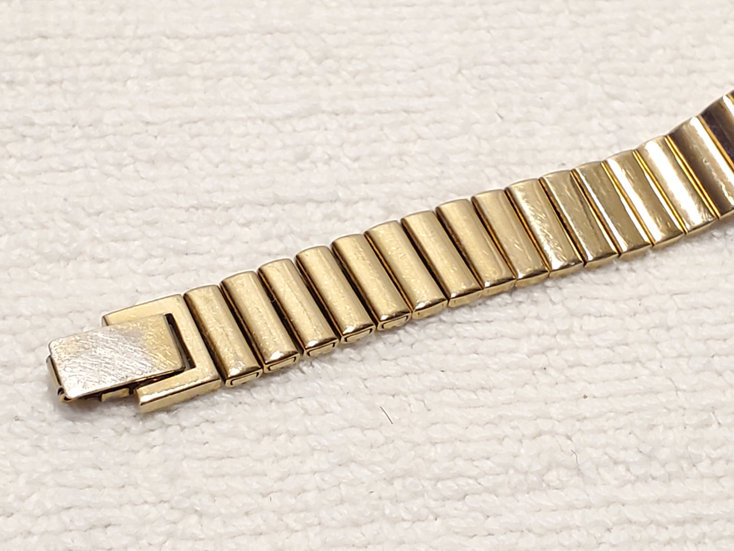 Vintage Seiko Women's Gold Tone Quartz Watch Black Dial Half Moon Stainless Steel