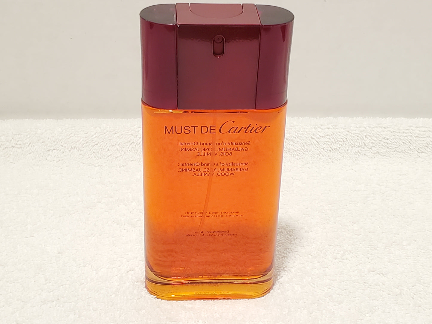 Vintage Must De Cartier Eau De Toilette Spray Women's Perfume 3.3 oz Bottle Made in France