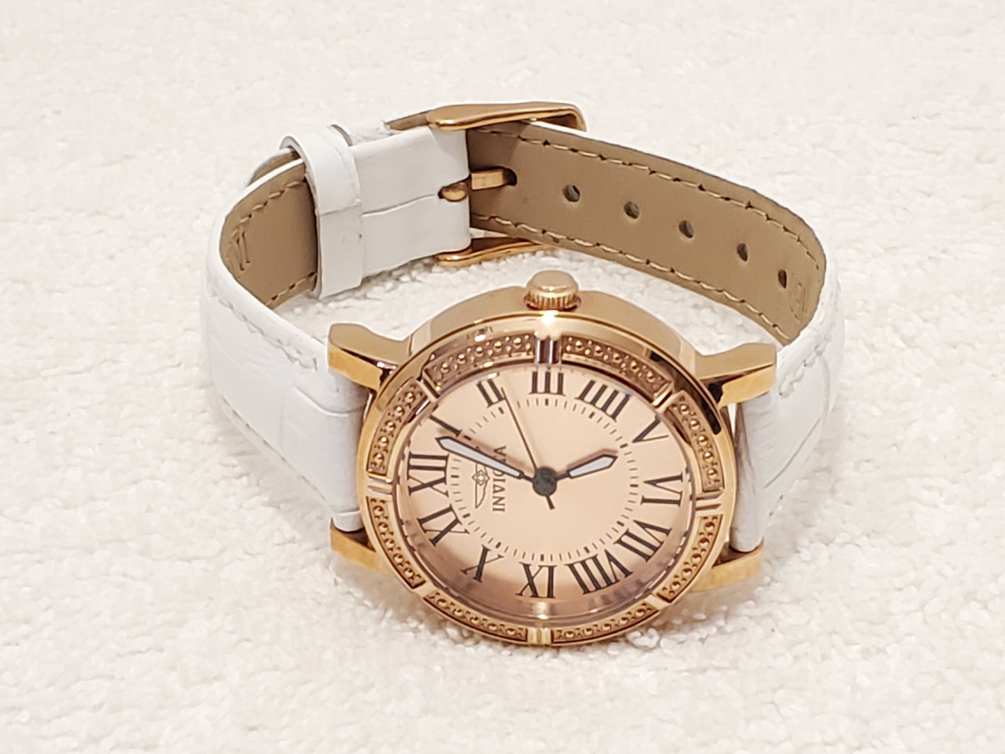 Invicta Wildflower Women's Quartz Watch Rose Gold Tone White Leather Strap Roman Numerals