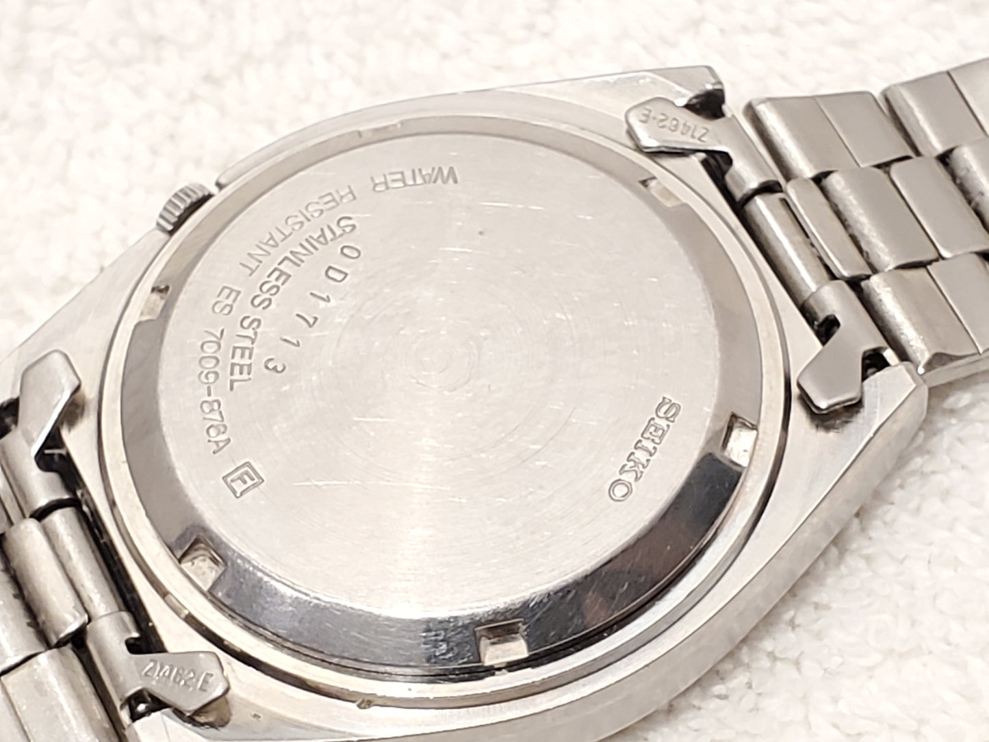 Vintage Seiko Men's Automatic Day Date Watch Stainless Steel Seventeen Jewels