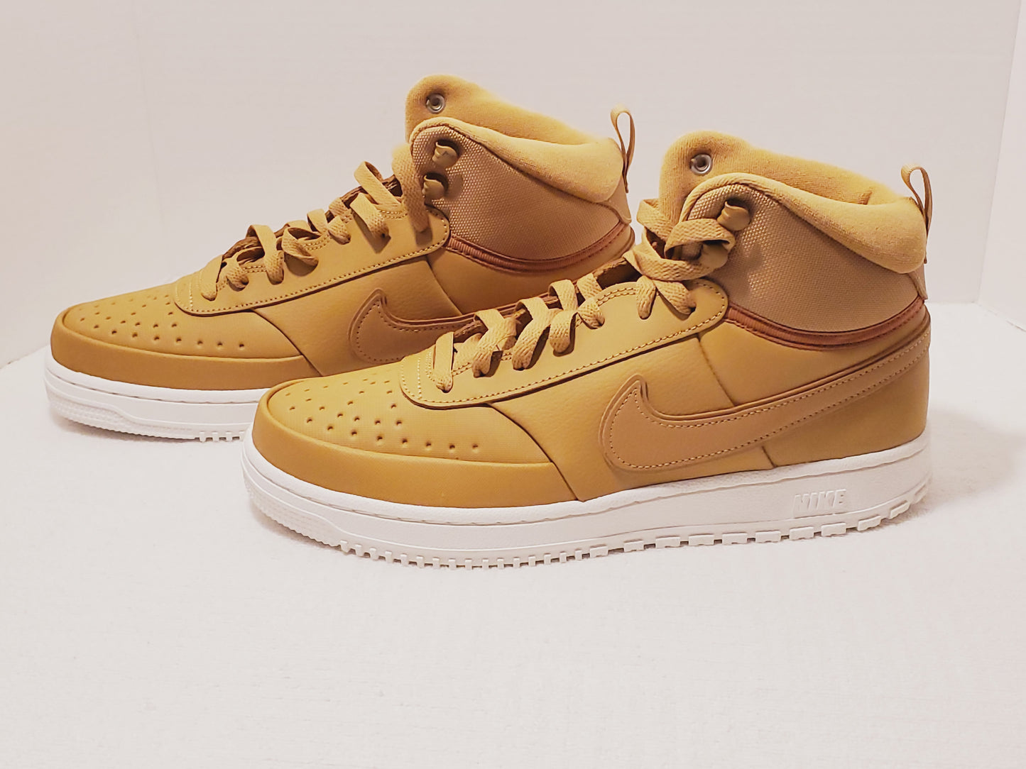 Nike Court Vision Mid Winter Gold Wheat White Sneakers Size 10.5 Men's Shoes New