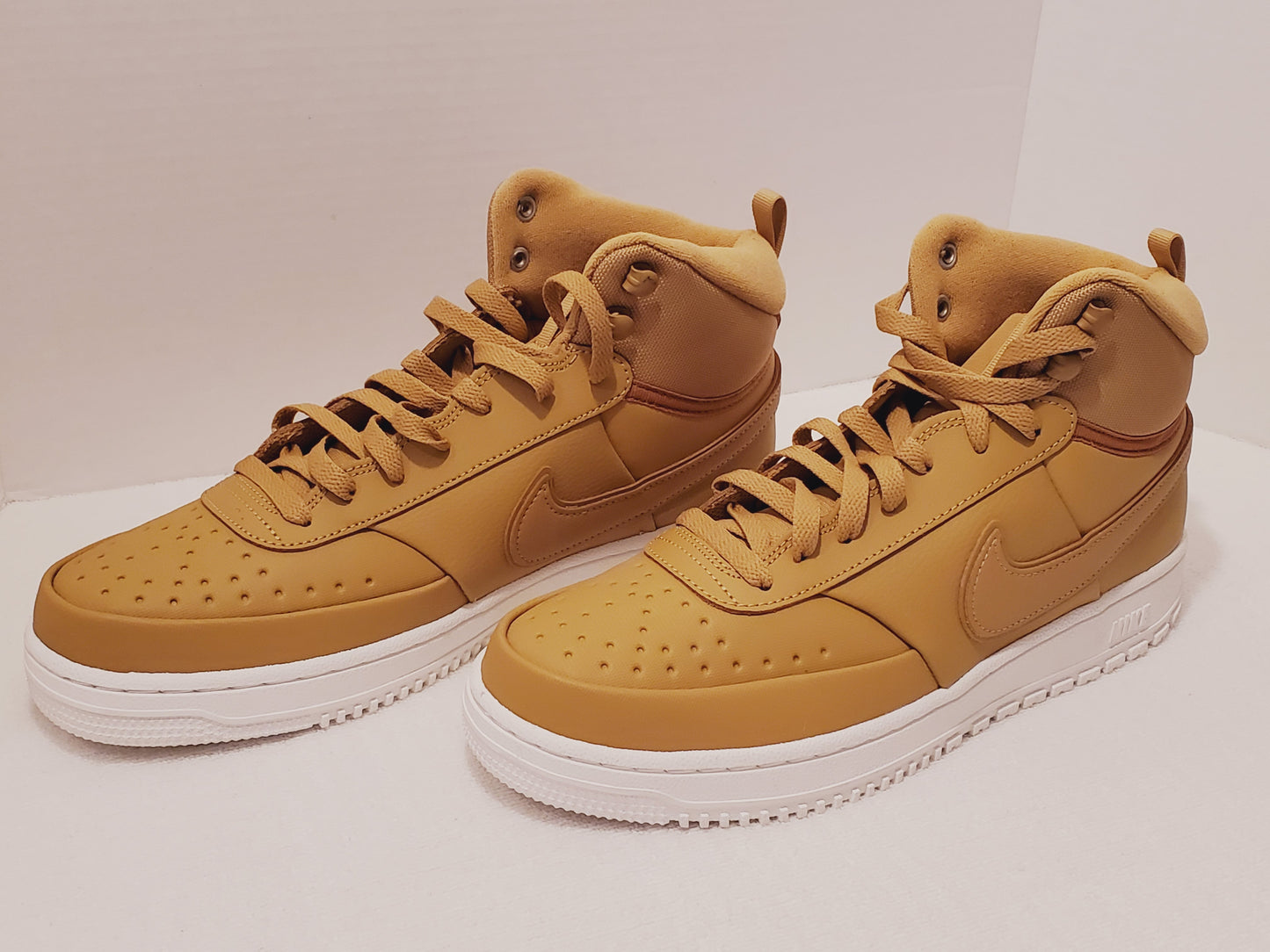 Nike Court Vision Mid Winter Gold Wheat White Sneakers Size 10.5 Men's Shoes New