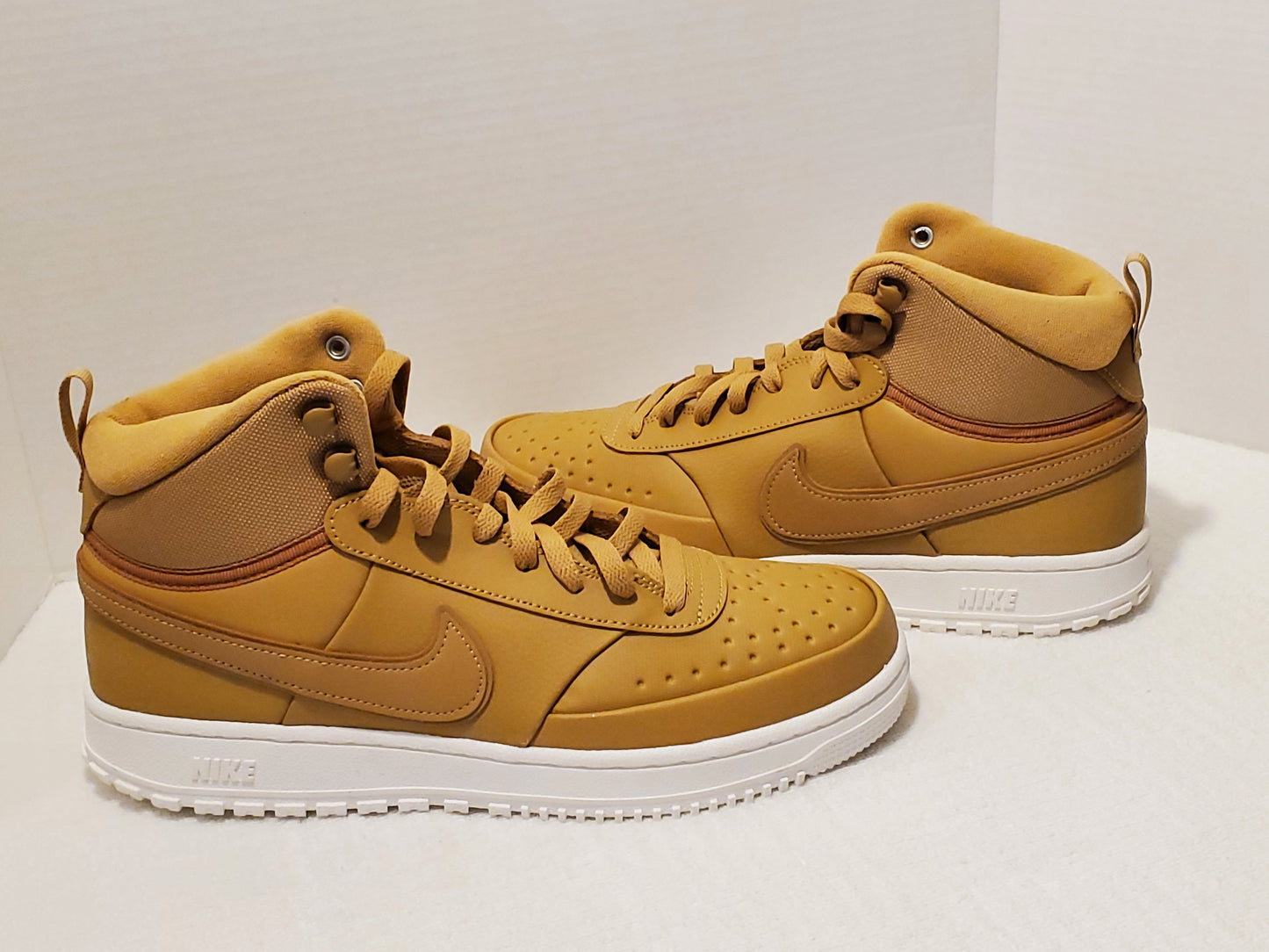 Nike Court Vision Mid Winter Gold Wheat White Sneakers Size 10.5 Men's Shoes New