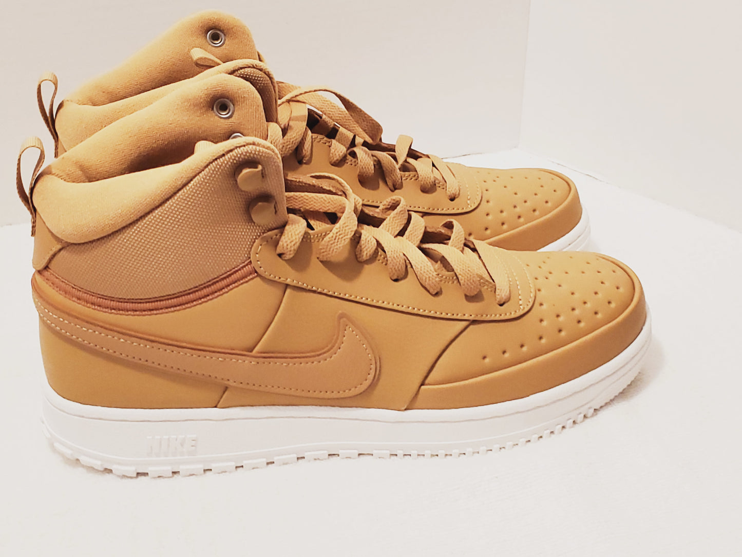 Nike Court Vision Mid Winter Gold Wheat White Sneakers Size 10.5 Men's Shoes New