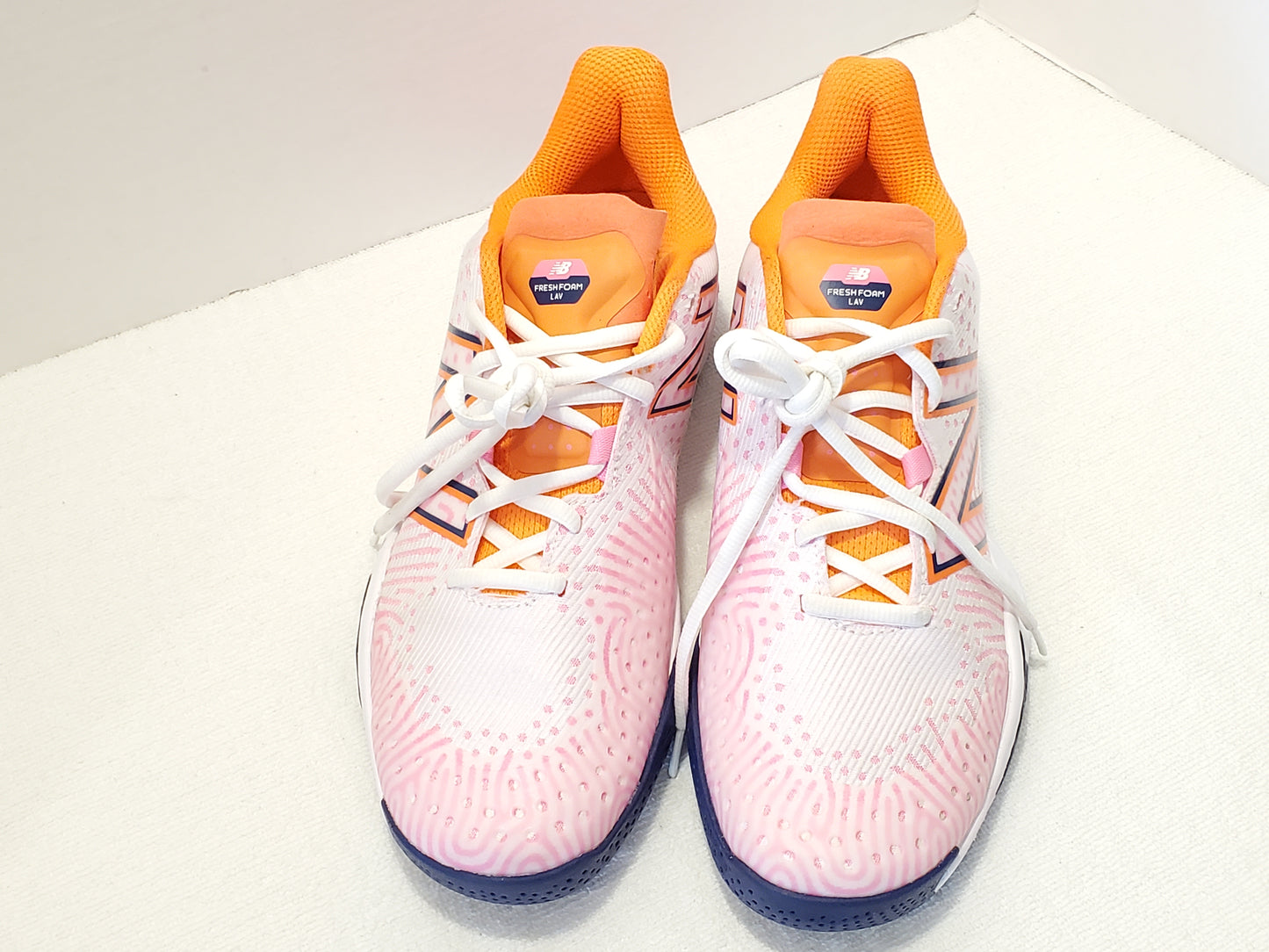 New Balance Fresh Foam LAV V2 Women's Size Tennis Shoes Pink Orange Black White Lace Up Running Jogging