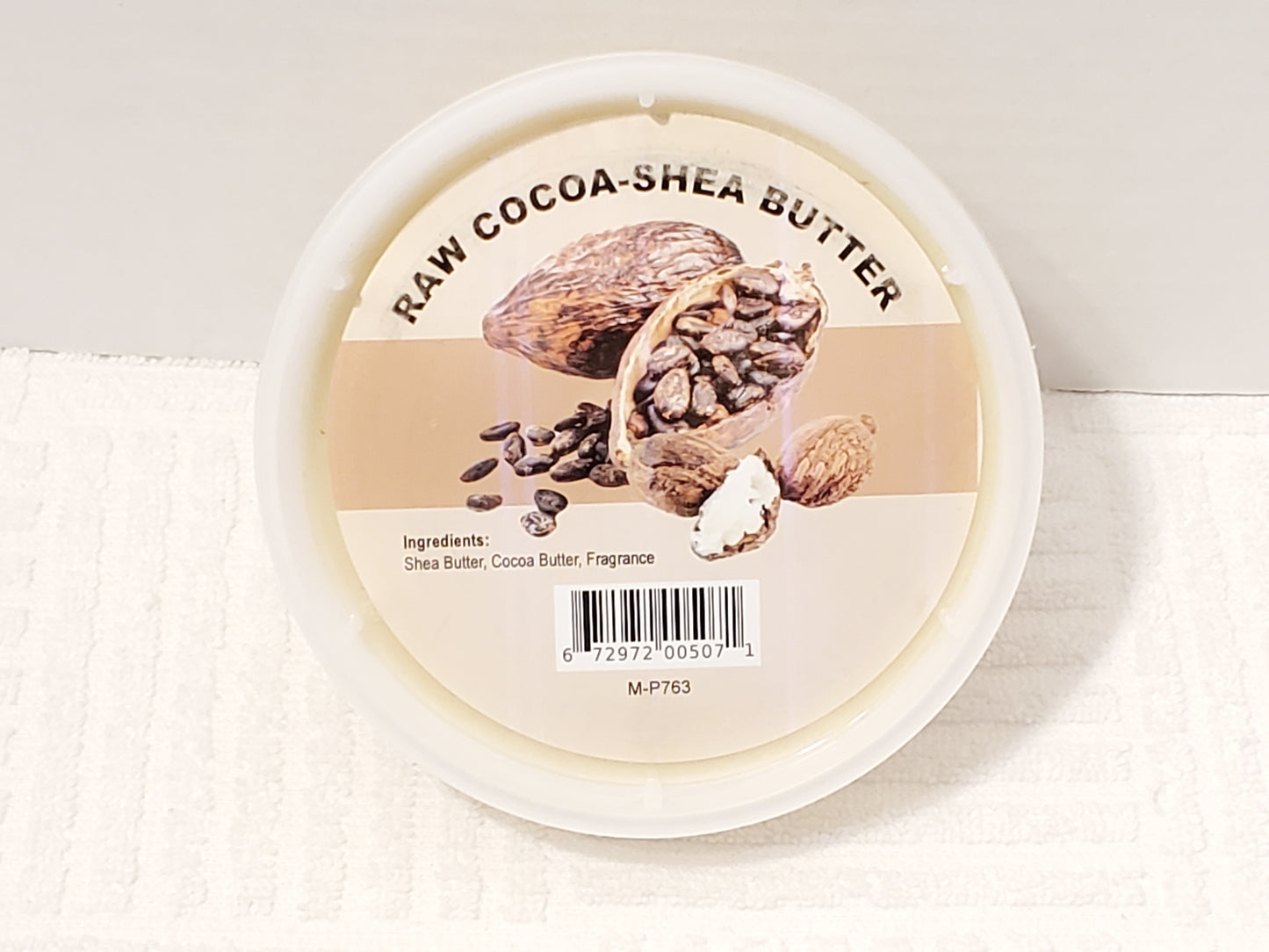 Raw Cocoa Shea Butter Natural Moisturizers Nutrients 8 oz Plastic Container