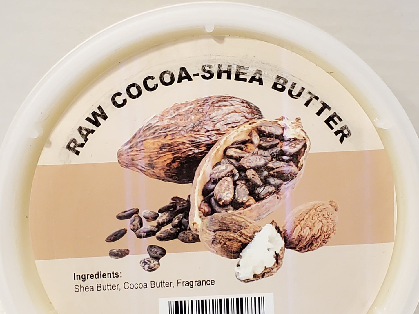 Raw Cocoa Shea Butter Natural Moisturizers Nutrients 8 oz Plastic Container