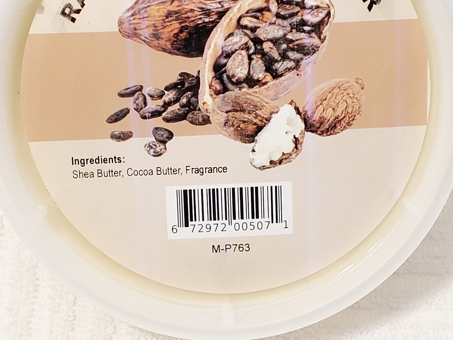 Raw Cocoa Shea Butter Natural Moisturizers Nutrients 8 oz Plastic Container