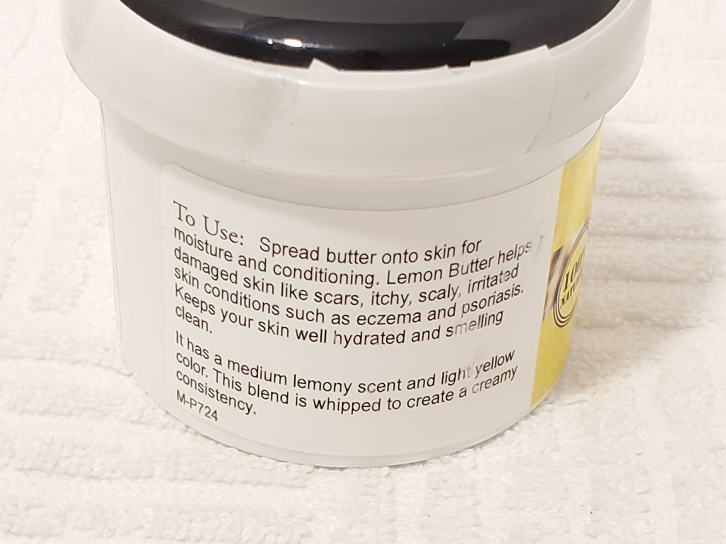 Lemon Butter 4 oz Plastic Container Nourishing Skincare