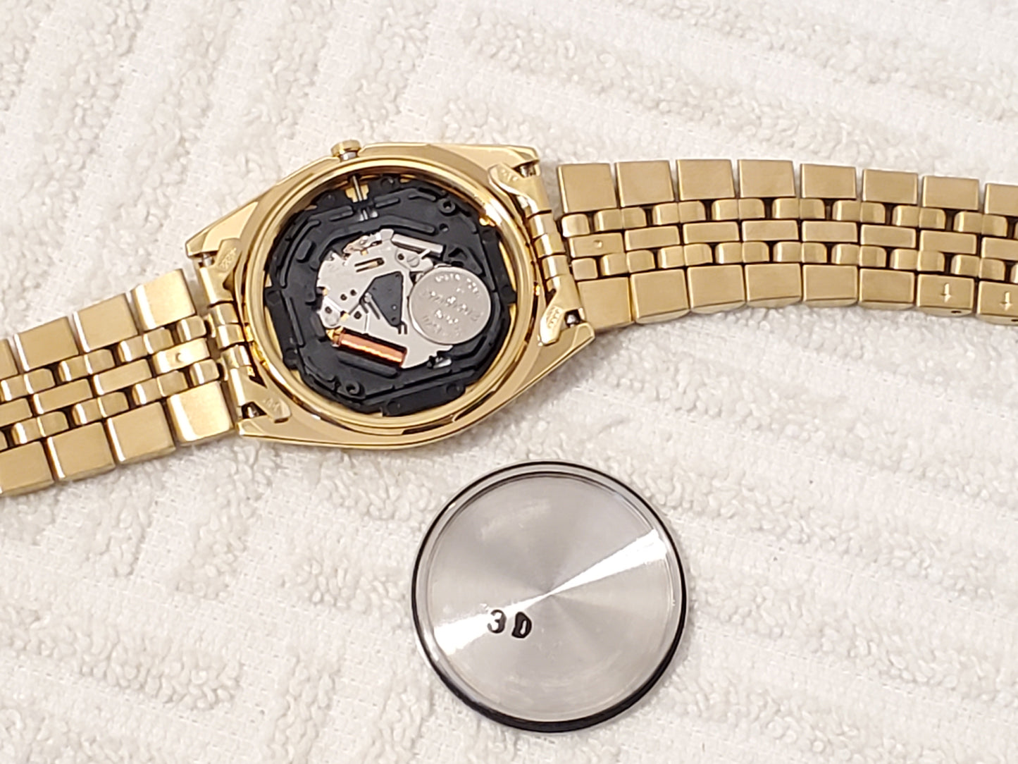 Vintage Seiko Men's Presidential Day Date Quartz Watch One Jewel Gold Tone SS
