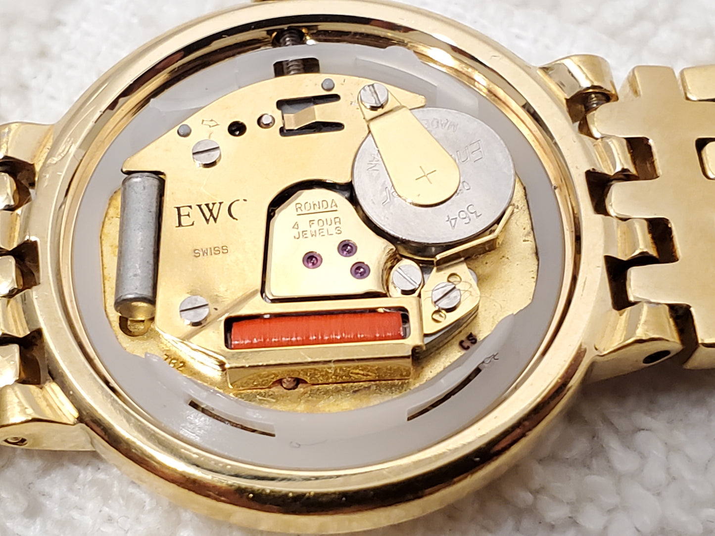Vintage ESQ Swiss by Movado Women's Watch Diamonds Gold Plated Mother Pearl Dial