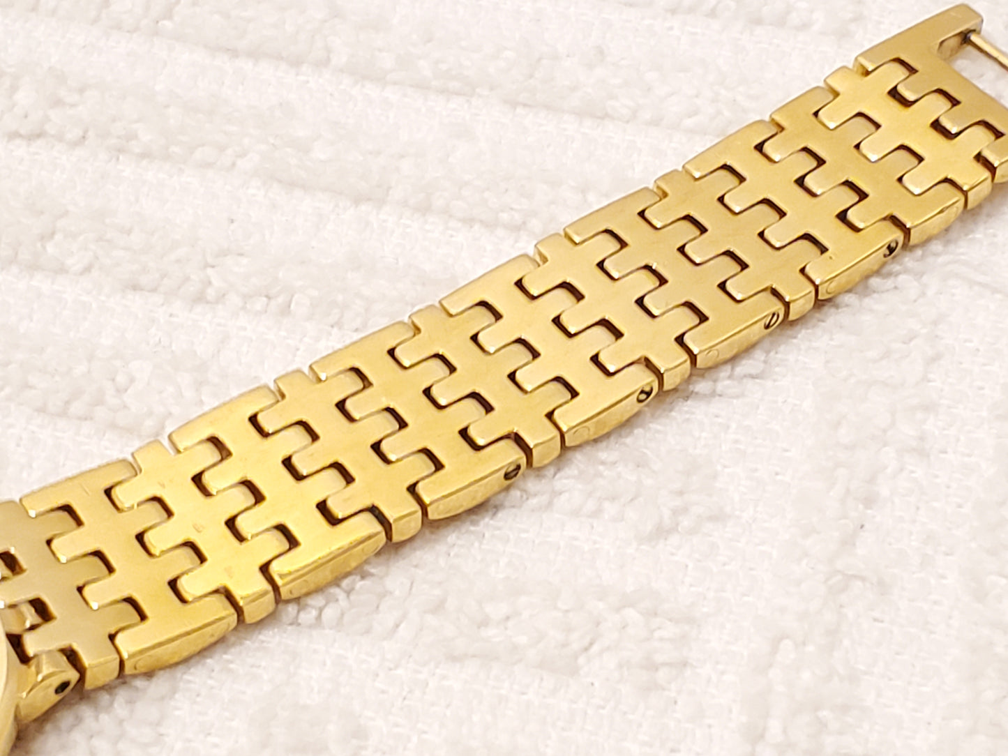 Vintage ESQ Swiss by Movado Women's Watch Diamonds Gold Plated Mother Pearl Dial