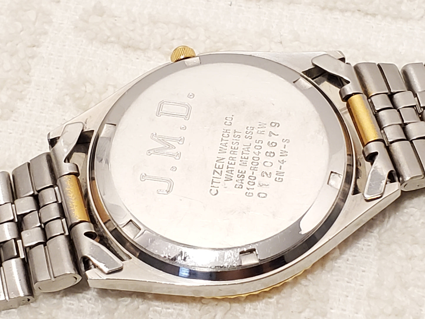 Vintage Citizen CQ Men's Day Date Presidential Watch Gold Tone Stainless Steel