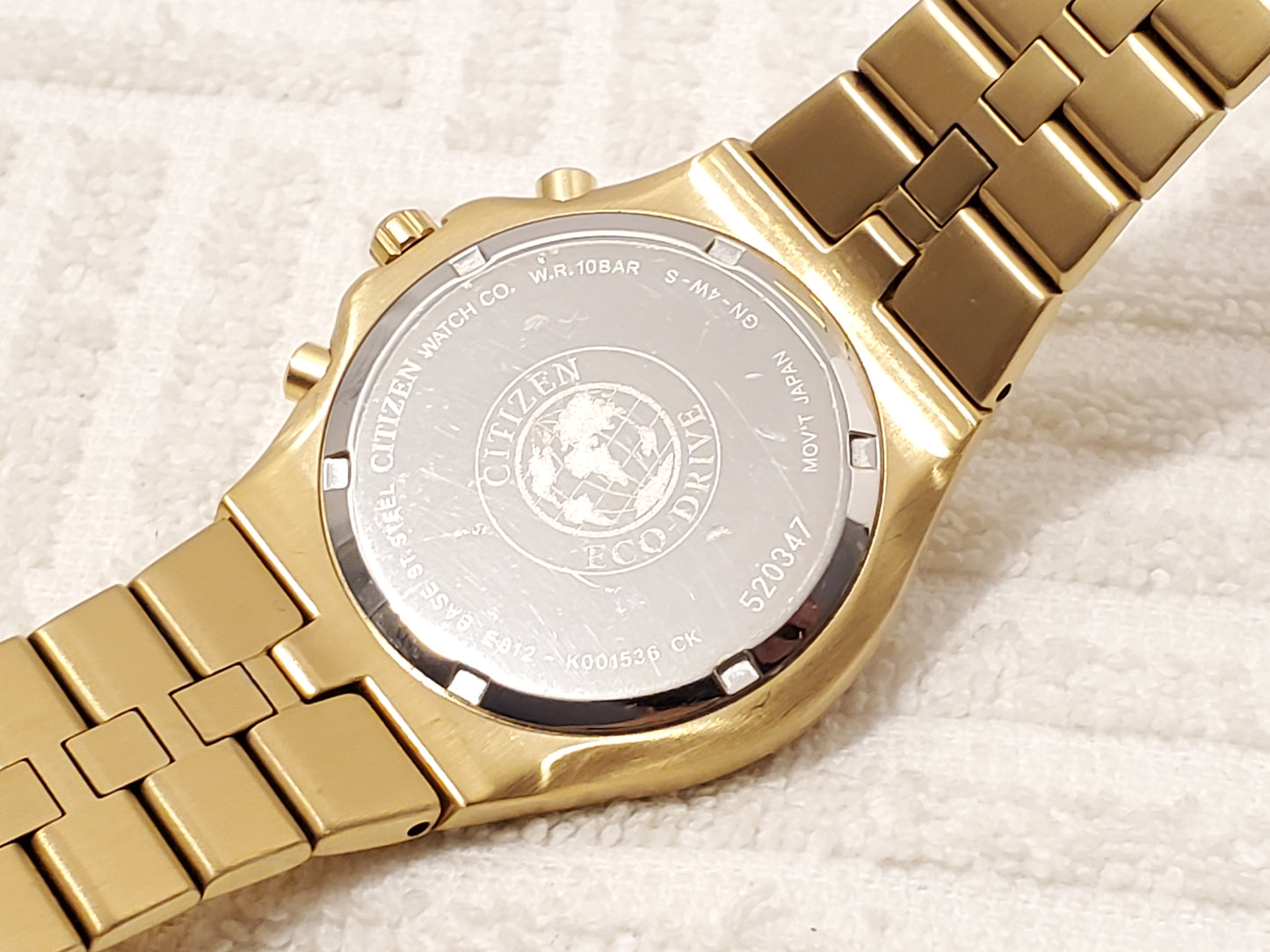 Citizen Eco Drive Men's Chronograph Watch Gold Tone Perpetual Calendar Alarm