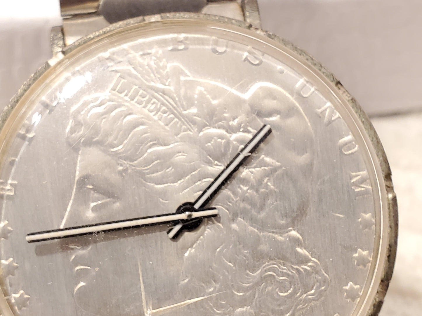 Vintage Le Jour 1891 Genuine Silver Dollar Coin Watch Seventeen Jewels Stainless Steel