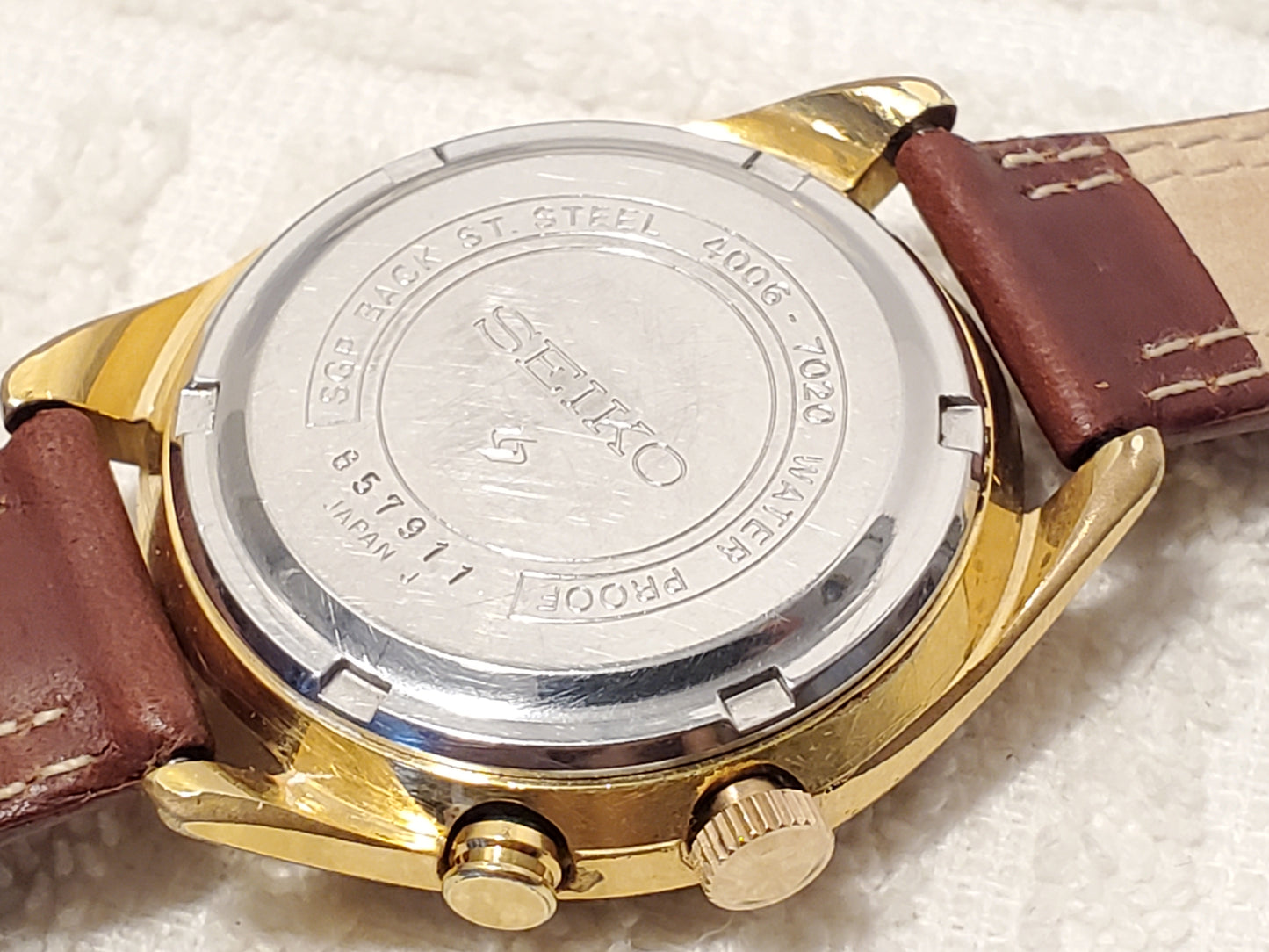 Vintage Seiko Bell-Matic Men's Day Date Automatic Watch 21 Jewels Gold Plated
