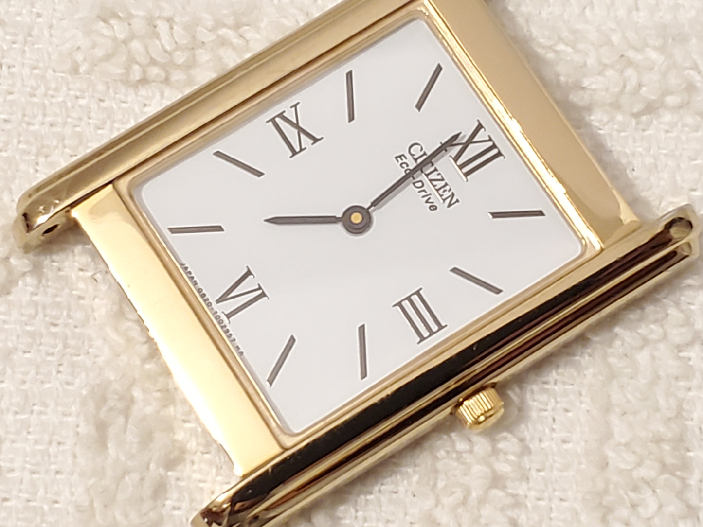Vintage Citizen Stiletto Eco Drive Men's Tank Watch Gold Plated Sapphire Crystal