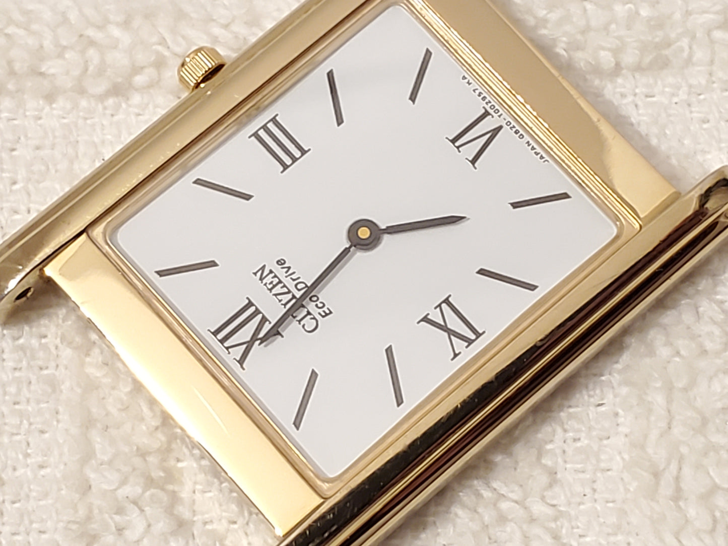 Vintage Citizen Stiletto Eco Drive Men's Tank Watch Gold Plated Sapphire Crystal