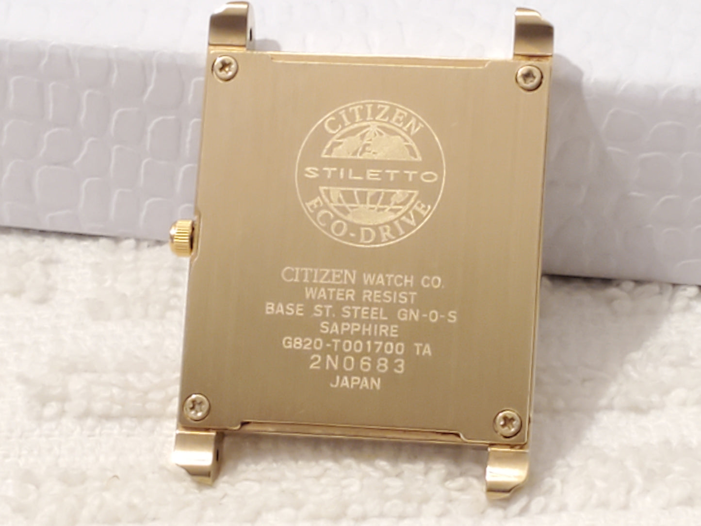 Vintage Citizen Stiletto Eco Drive Men's Tank Watch Gold Plated Sapphire Crystal