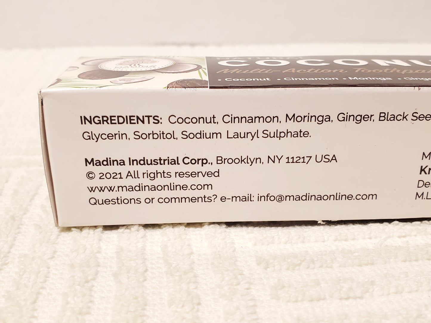 Madina Neem Advance Natural Coconut Multi Action Toothpaste Fluoride Free Whitening