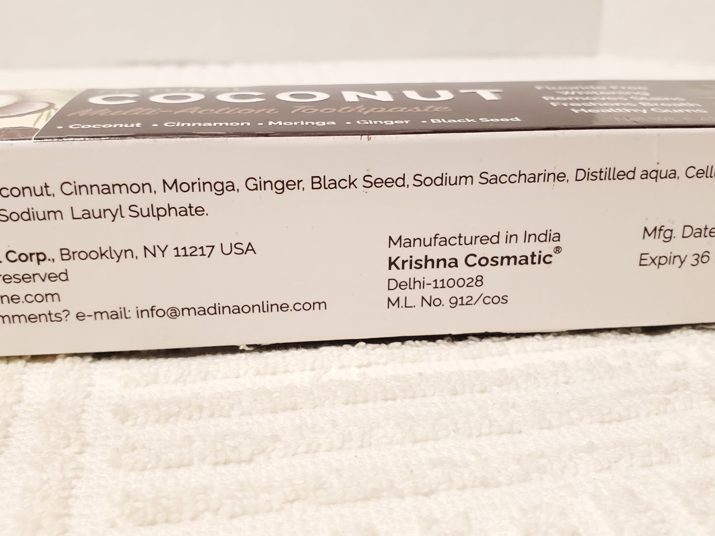 Madina Neem Advance Natural Coconut Multi Action Toothpaste Fluoride Free Whitening