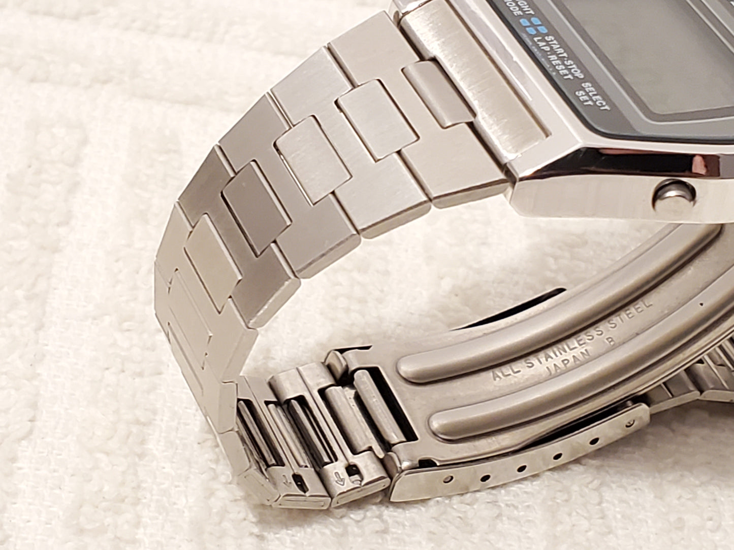 Vintage Seiko Digital Chronograph Day Date Month Men's Watch Stainless Steel