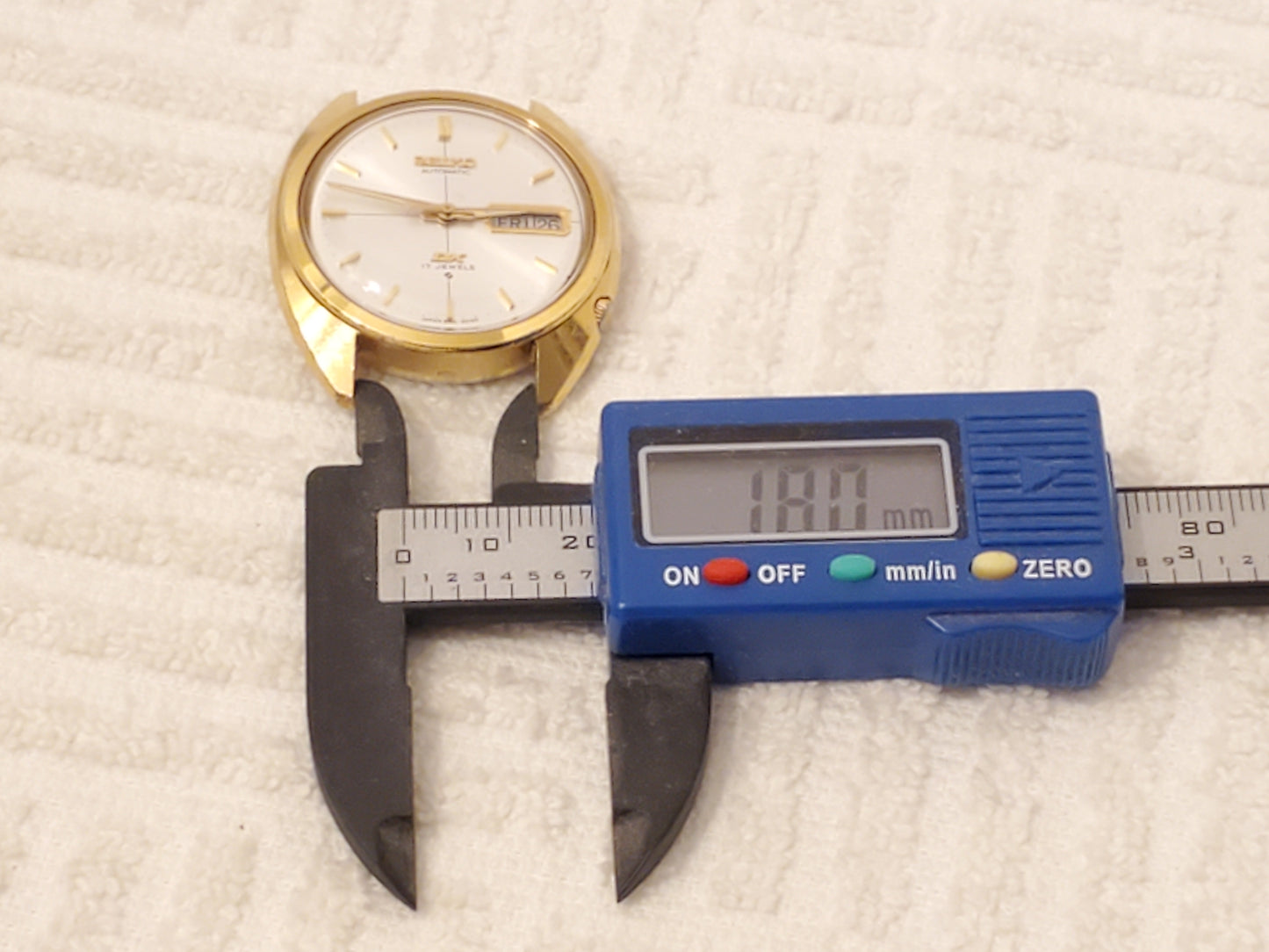 Vintage Seiko Automatic Men's Watch Gold Tone Day Date 17 Jewels Silver Dial