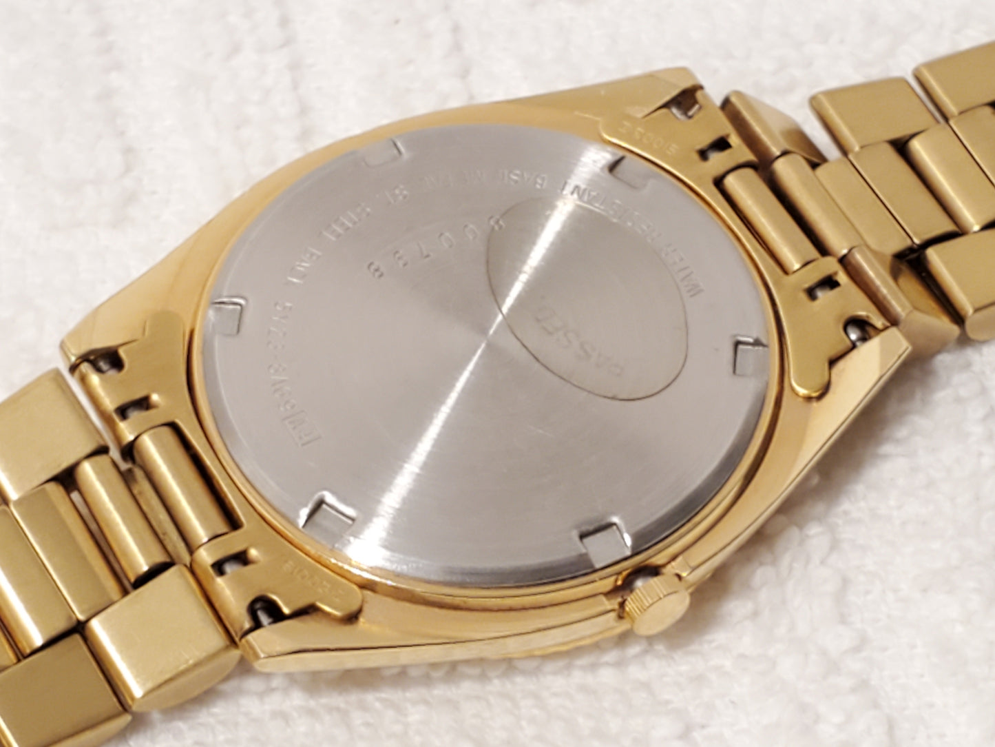 Vintage Seiko SQ Men's Day Date Quartz Presidential Watch One Jewel Stainless Steel Gold Tone