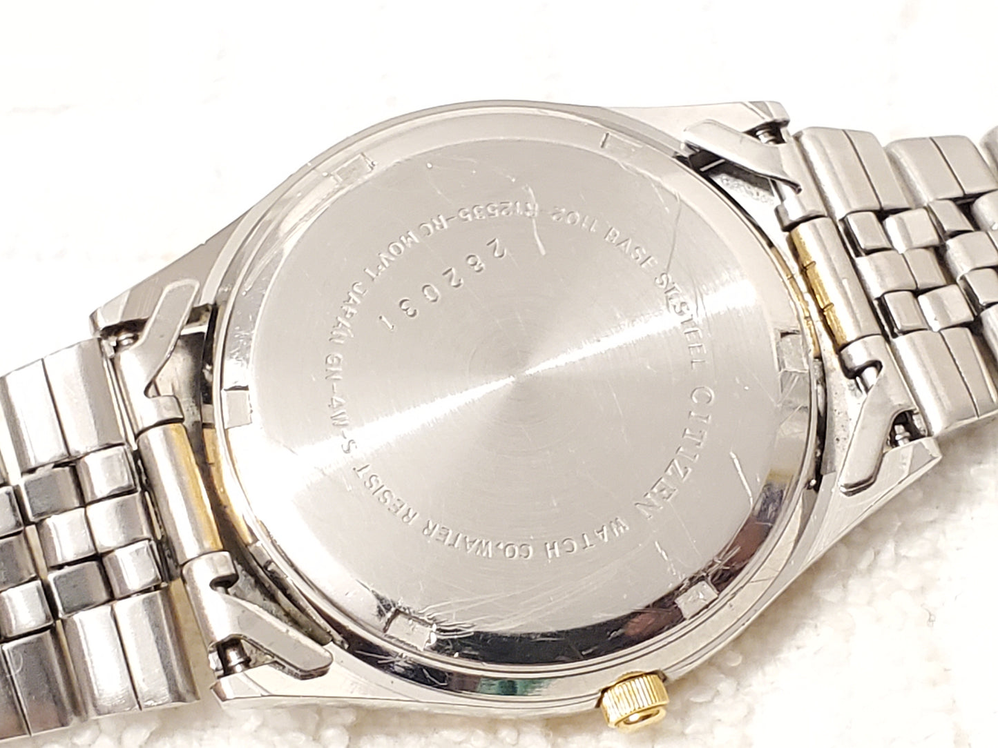 Vintage Citizen Presidental Mens Day Date Quartz Watch Gold Tone Stainless Steel