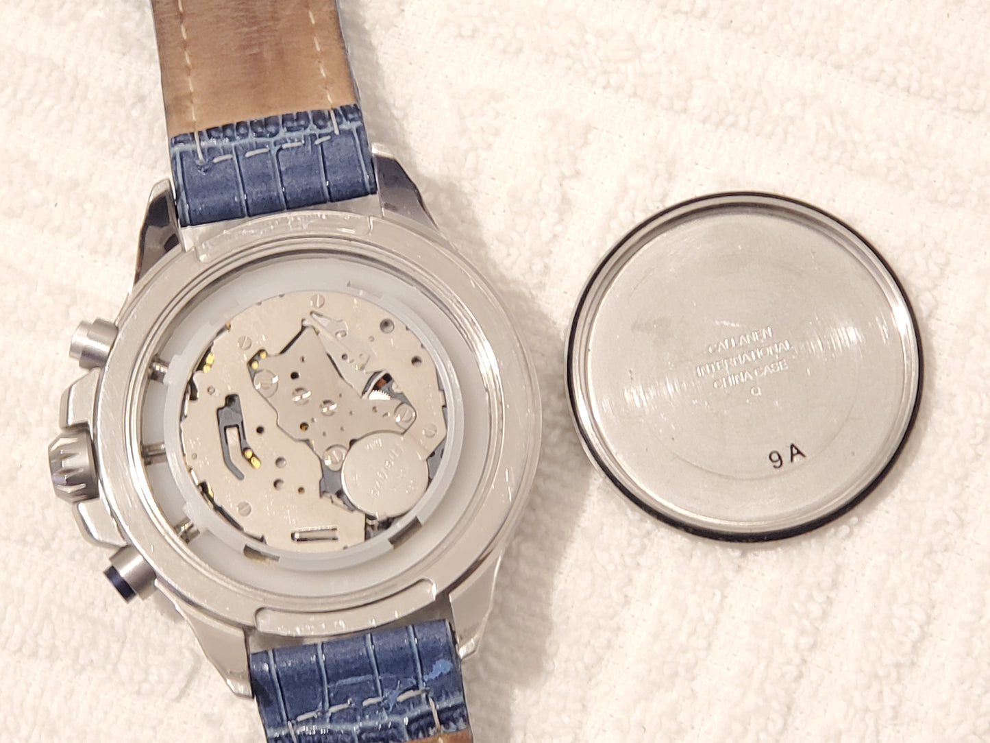 Vintage Nautica Men's Stainless Steel Chronograph Date Watch Blue Black Dial