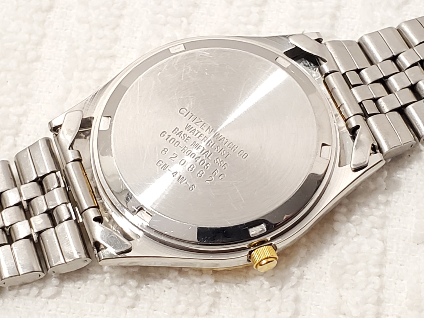 Vintage Citizen Men's Day Date Watch Gold Tone Stainless Steel Roman Numerals