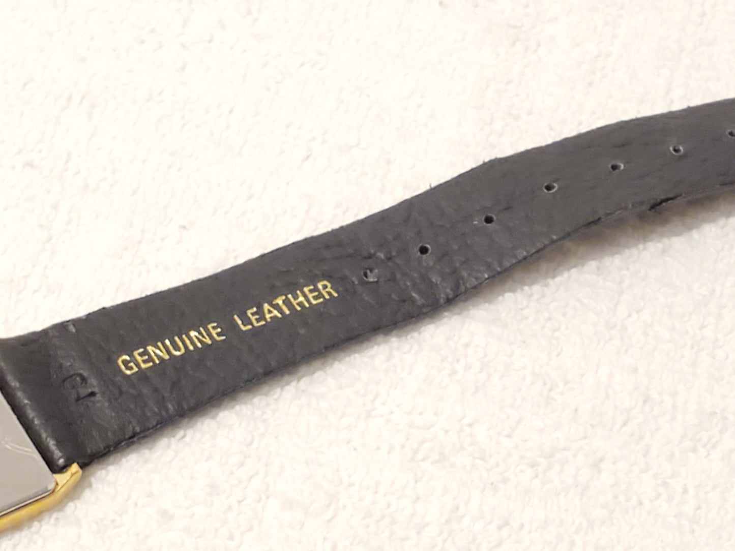 Vintage Seiko Lassale Womens Gold Plated Watch 7 Jewels Black Dial Leather Strap