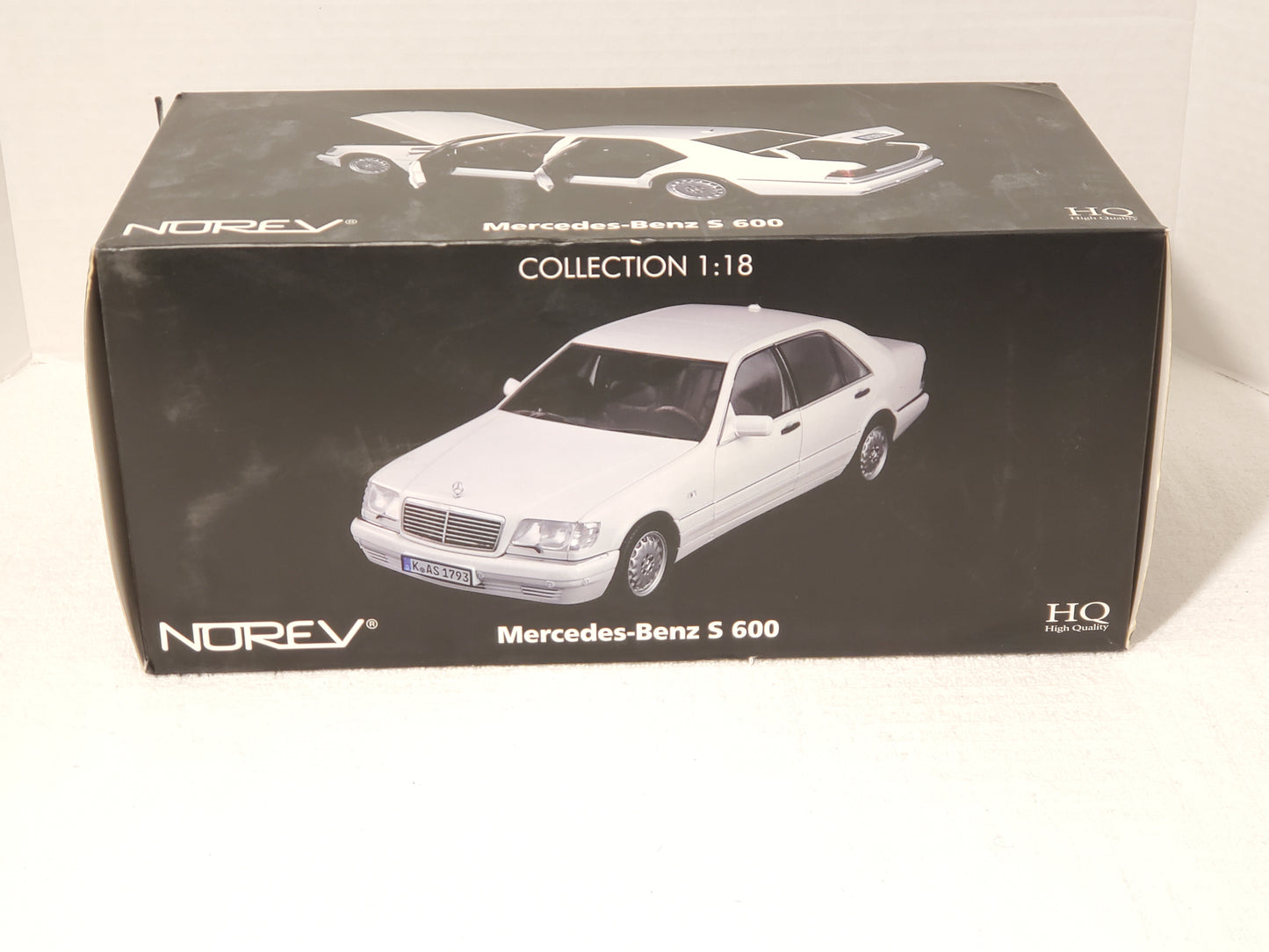 Vintage Norev 1997 Mercedes Benz S 600 White Diecast Car 1:18 Scale High Quality