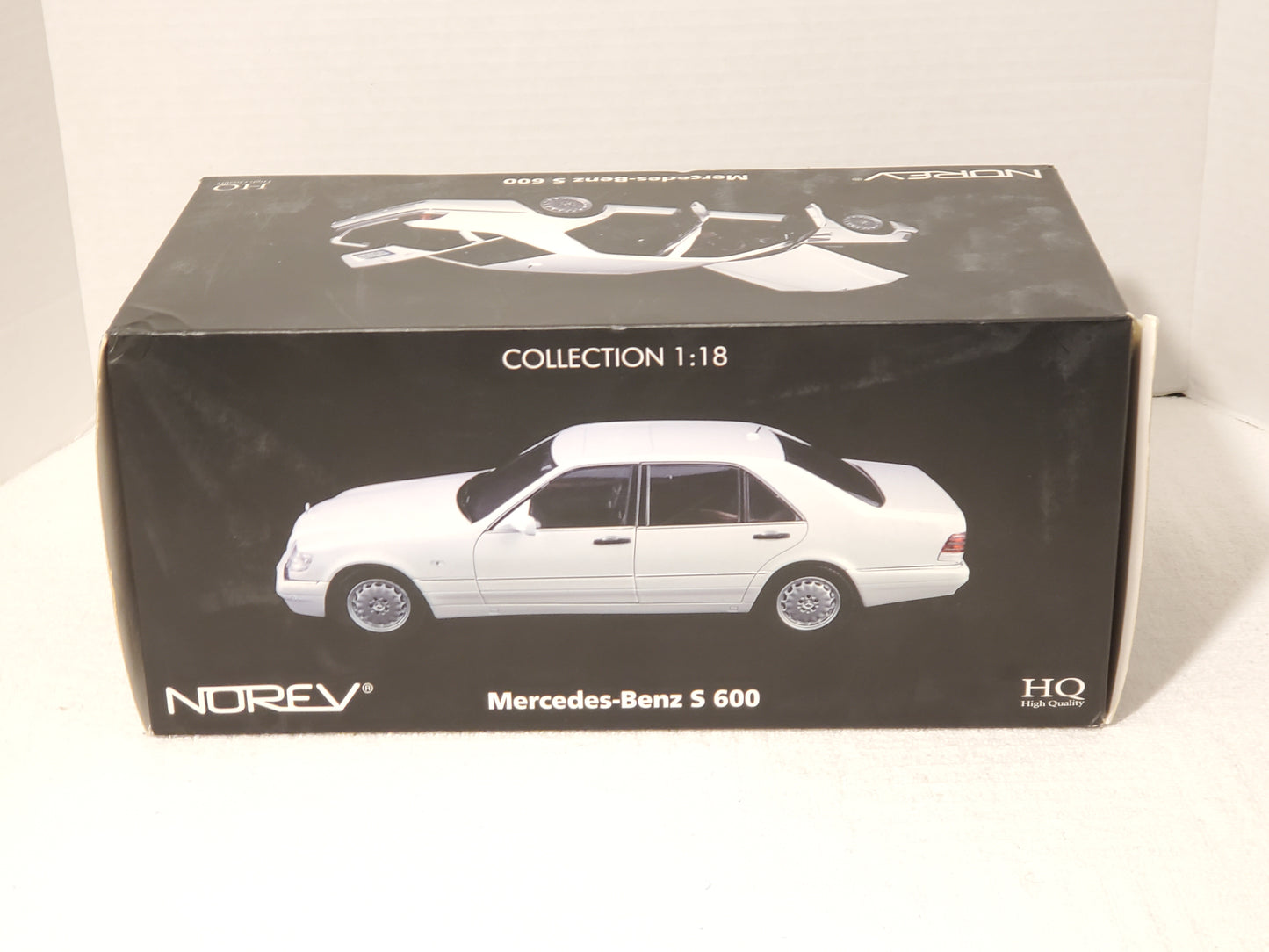 Vintage Norev 1997 Mercedes Benz S 600 White Diecast Car 1:18 Scale High Quality