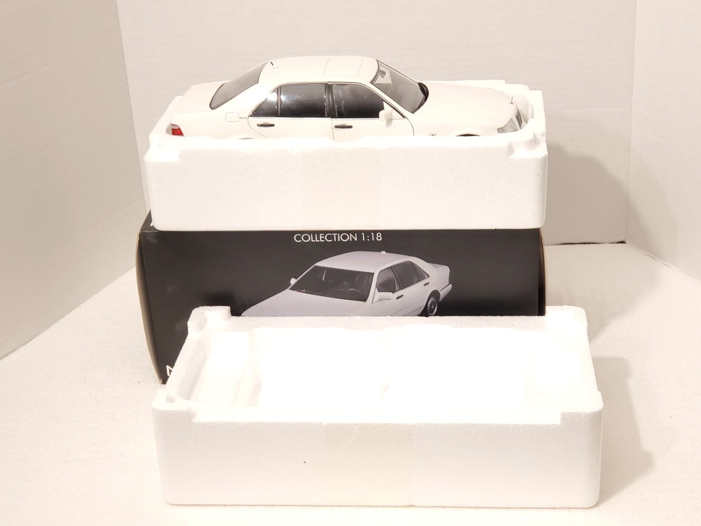 Vintage Norev 1997 Mercedes Benz S 600 White Diecast Car 1:18 Scale High Quality