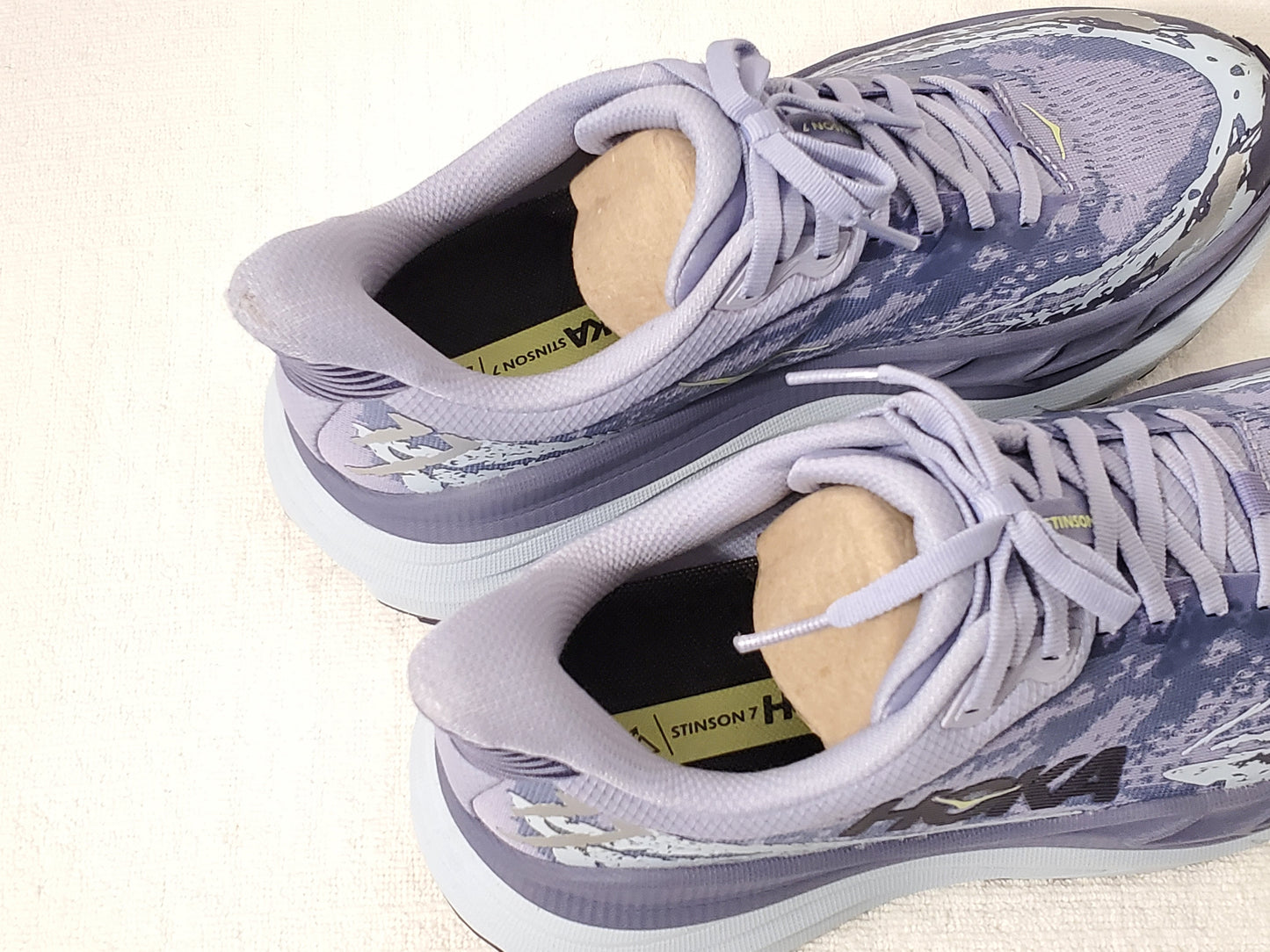 Hoka Stinson 7 Women's Purple Sky Trail All Terrain Running Shoes Foot Frame NIB