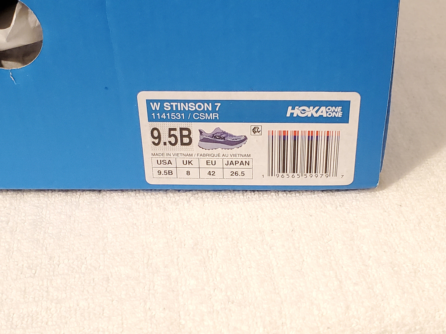 Hoka Stinson 7 Women's Purple Sky Trail All Terrain Running Shoes Foot Frame NIB