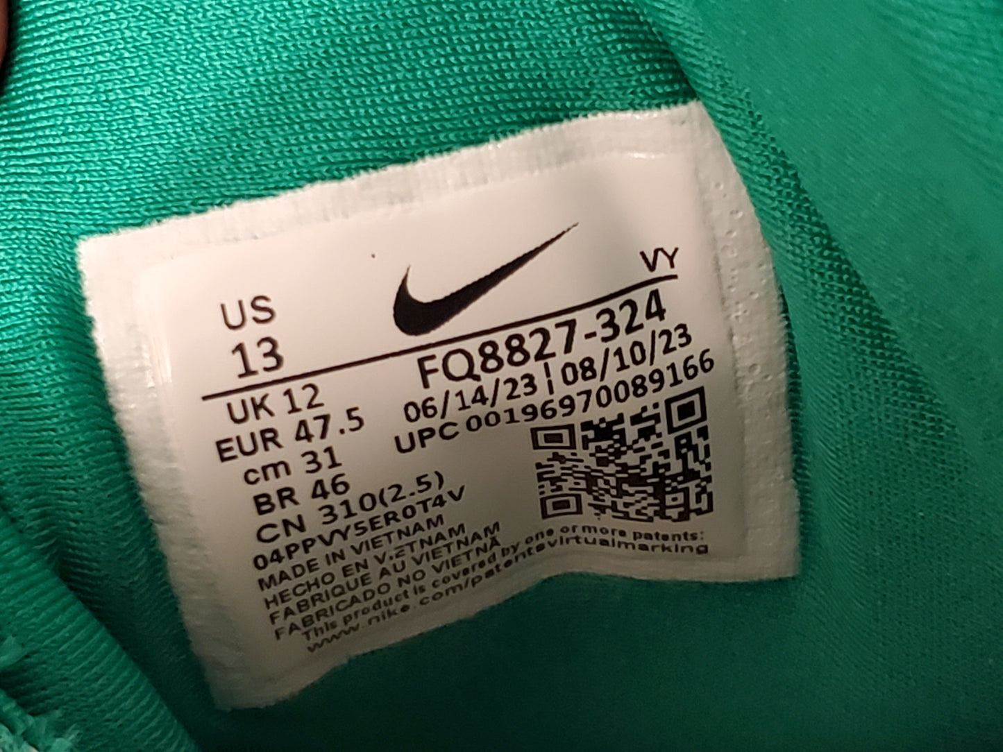 Nike Air Max Penny Men's Stadium Green White Metallic Gold Sneakers Size 13