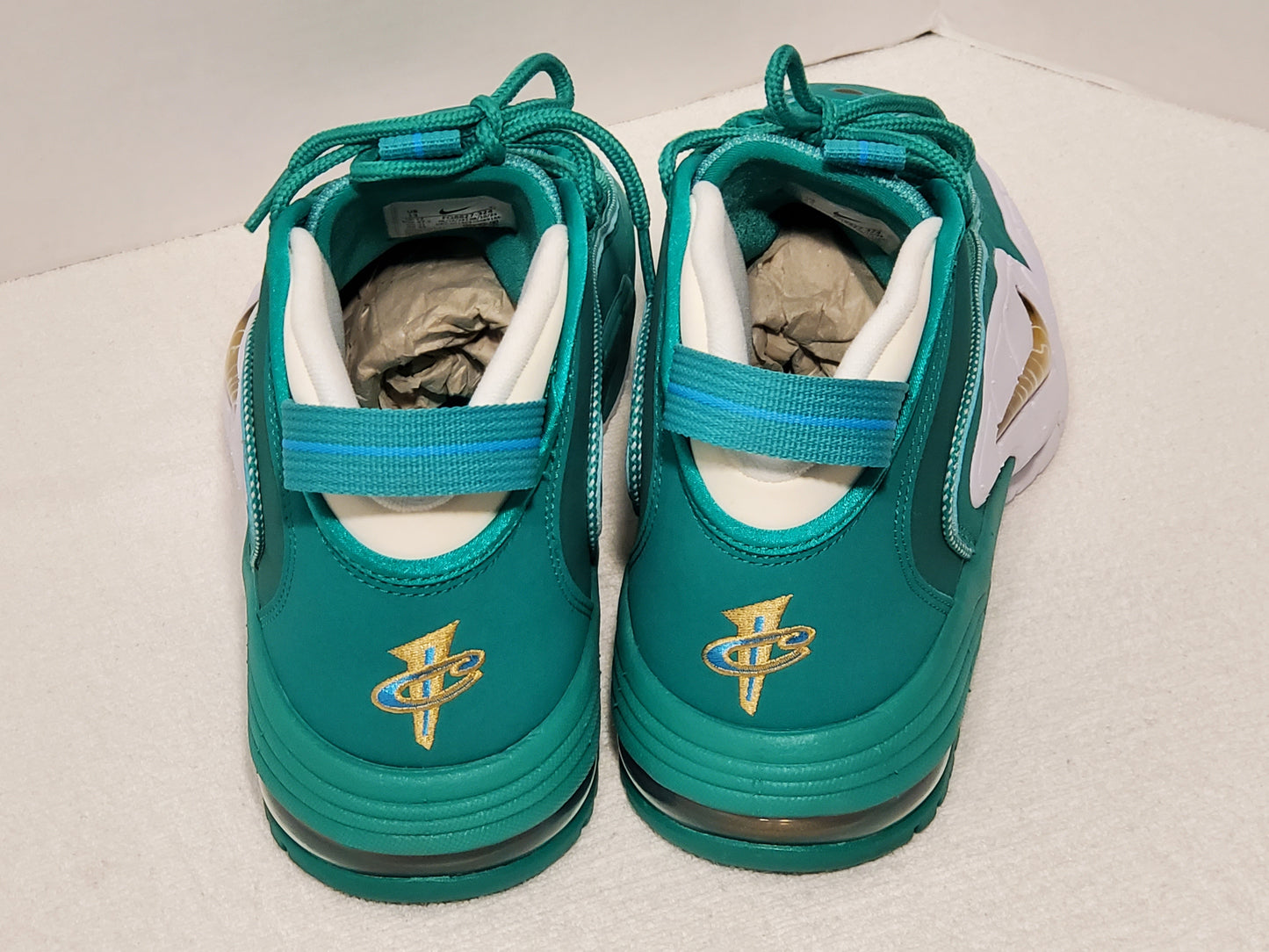 Nike Air Max Penny Men's Stadium Green White Metallic Gold Sneakers Size 13