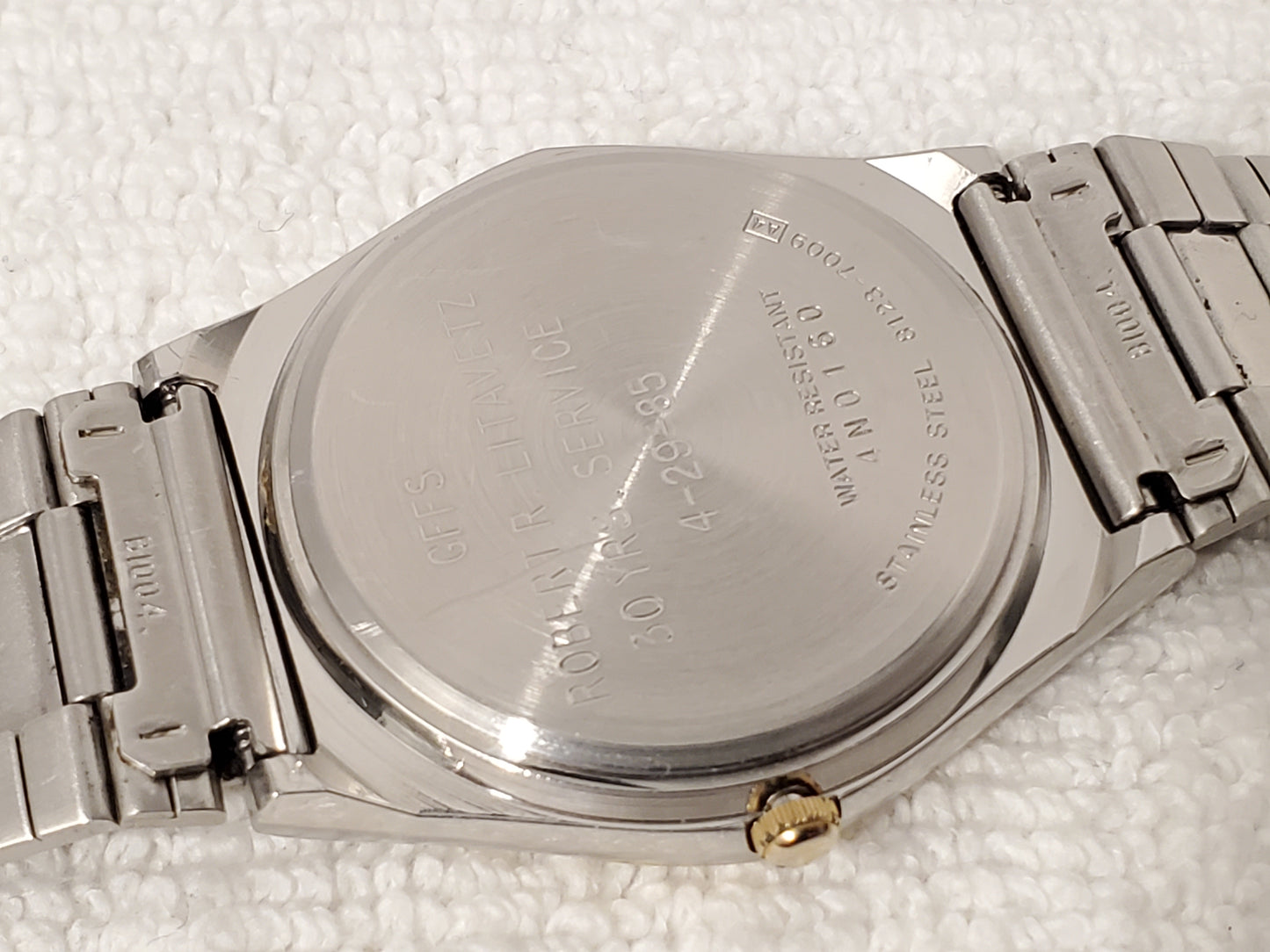 Vintage Seiko SQ Men's Stainless Steel Silver Dial Watch Day Date Five Jewels