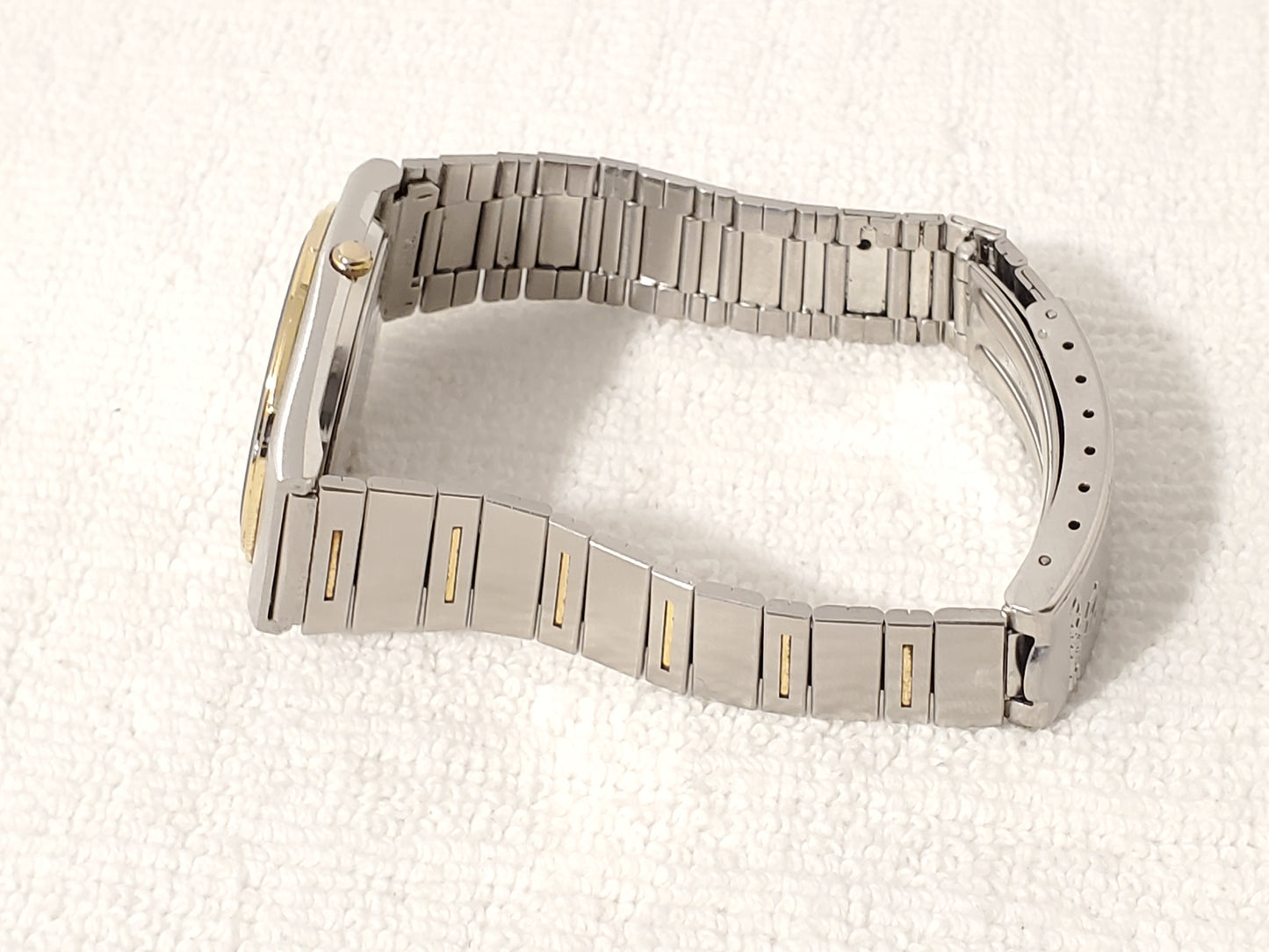 Vintage Seiko SQ Men's Stainless Steel Silver Dial Watch Day Date Five Jewels