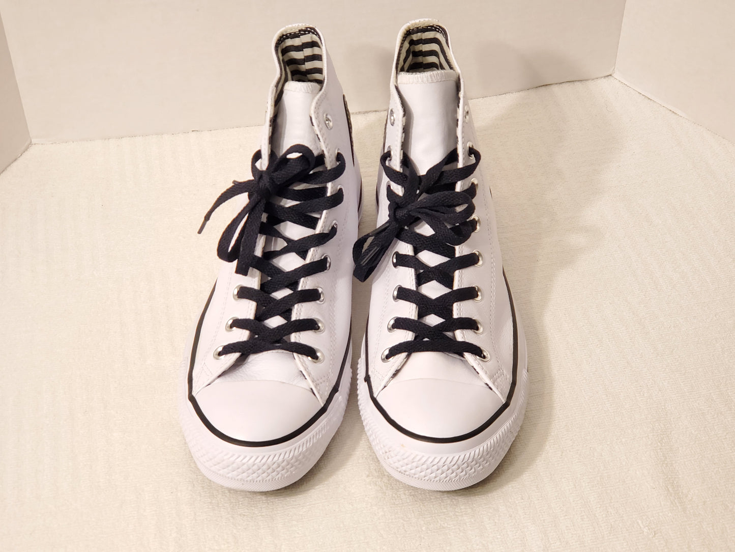 Converse Chuck Taylor All Star White Black Yellow High Tops Leather Sneakers Men