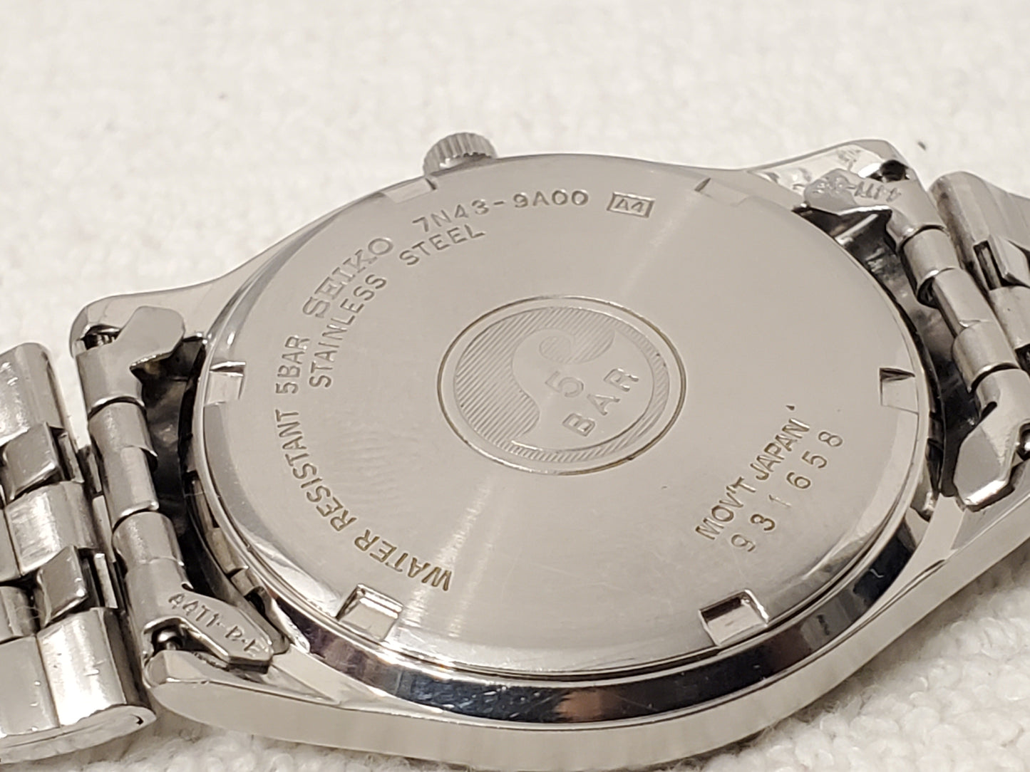 Vintage Seiko Railroad Approved Sports 50 Men's Day Date Watch Stainless Steel