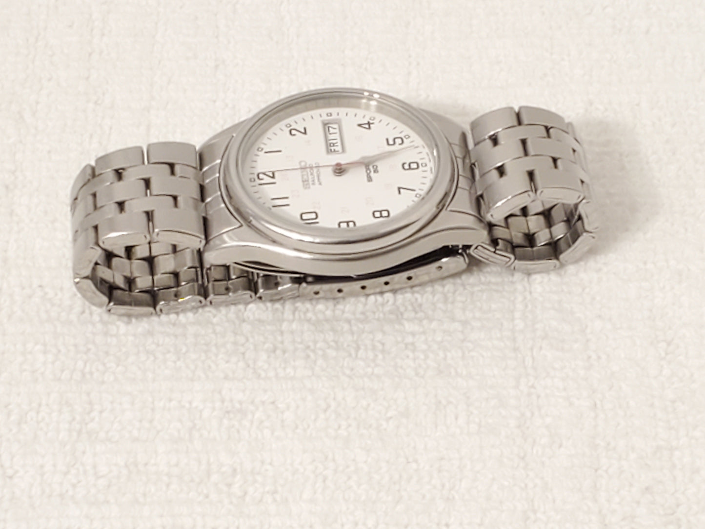 Vintage Seiko Railroad Approved Sports 50 Men's Day Date Watch Stainless Steel