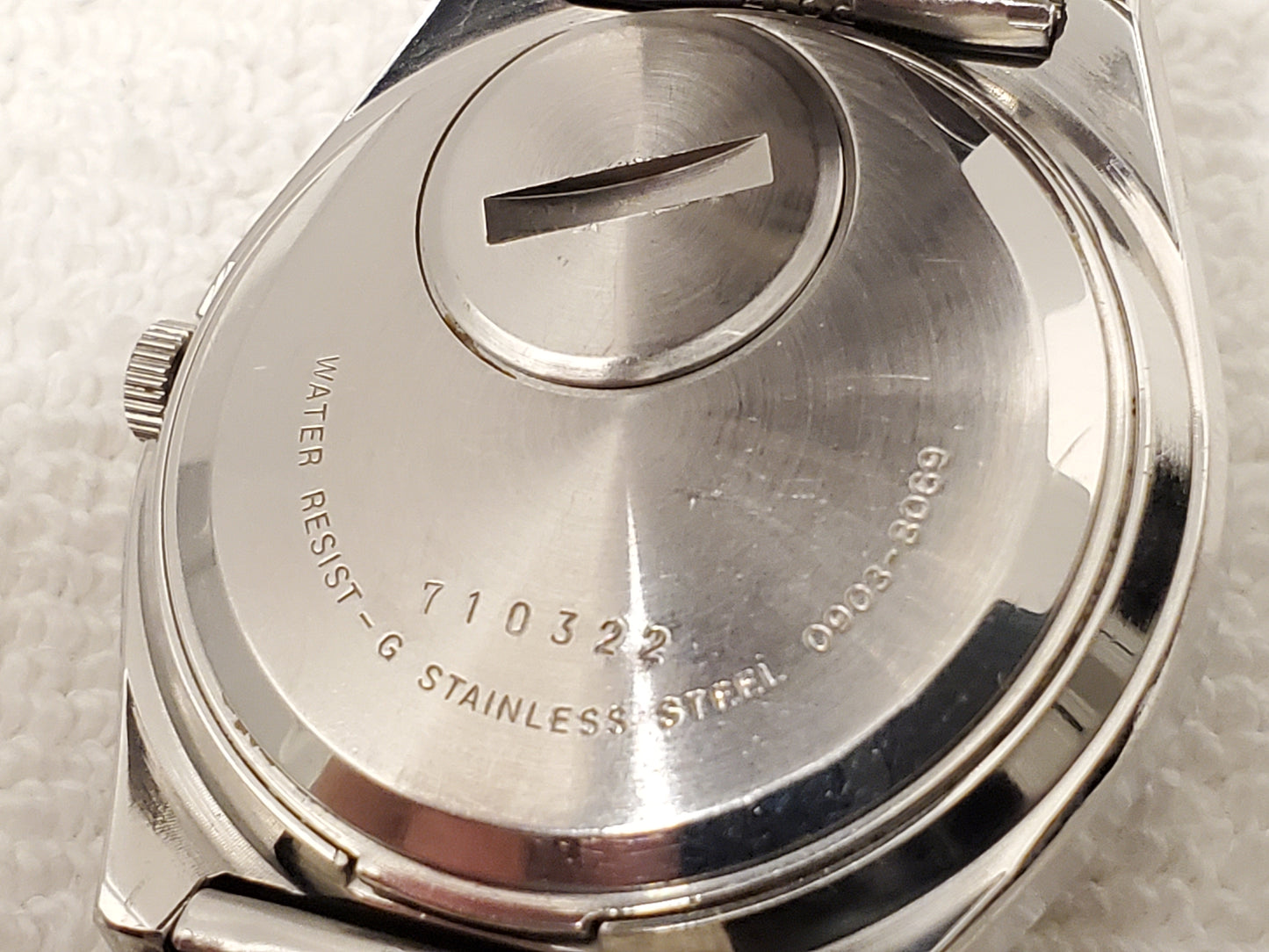 Vintage Seiko SQ 4004 Black Blue Dial Men's Day Date Watch Stainless Steel