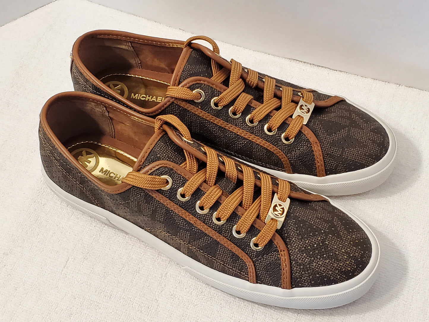 Michael Kors Boerum Brown Platform Sneakers Low Top Women's Lace Up Size 9.5