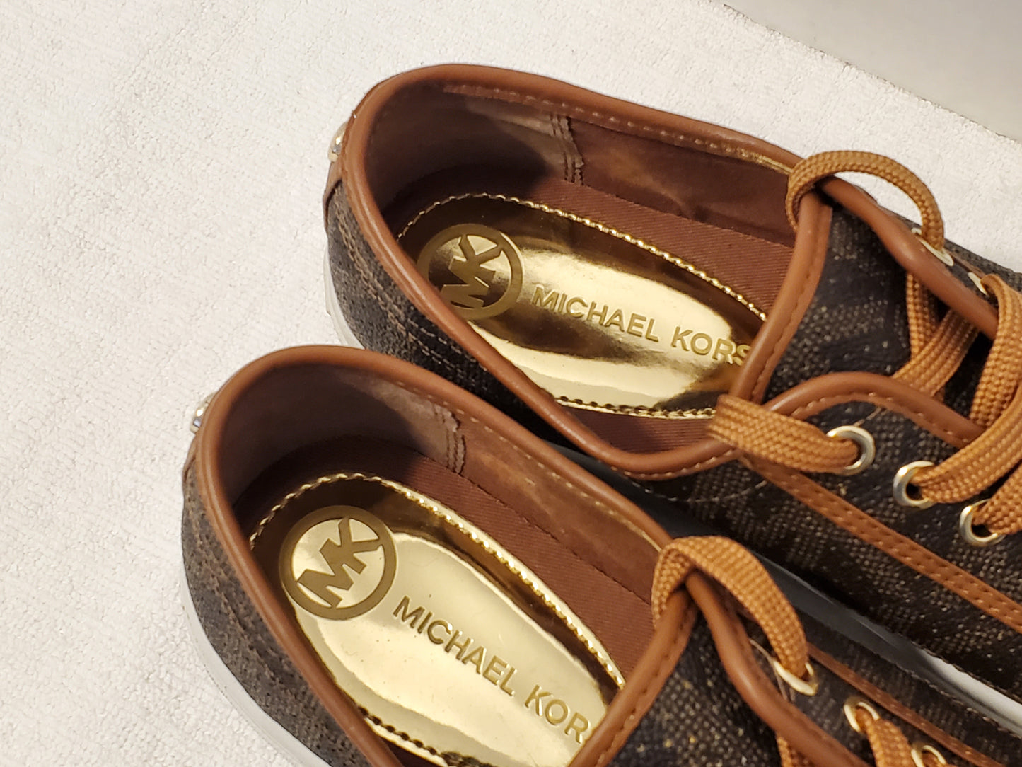 Michael Kors Boerum Brown Platform Sneakers Low Top Women's Lace Up Size 9.5