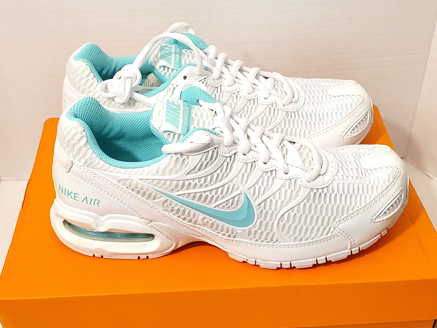 Nike Women's Air Max Torch 4 IV Running Shoes Sneakers White Blue Size 9.5 New