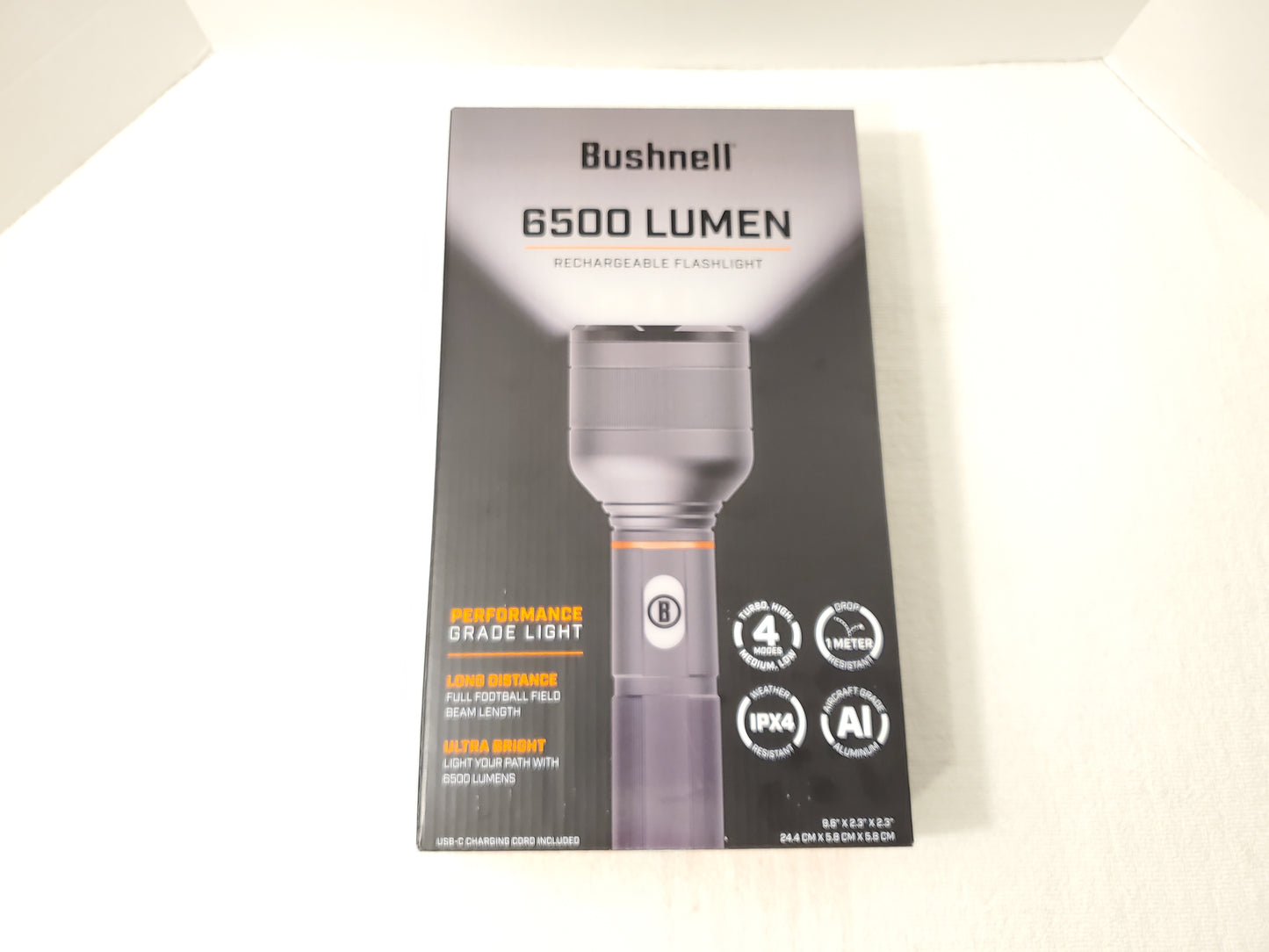 Bushnell 6500 Lumen Rechargeable Performance 4 Mode Flashlight Ultra Bright