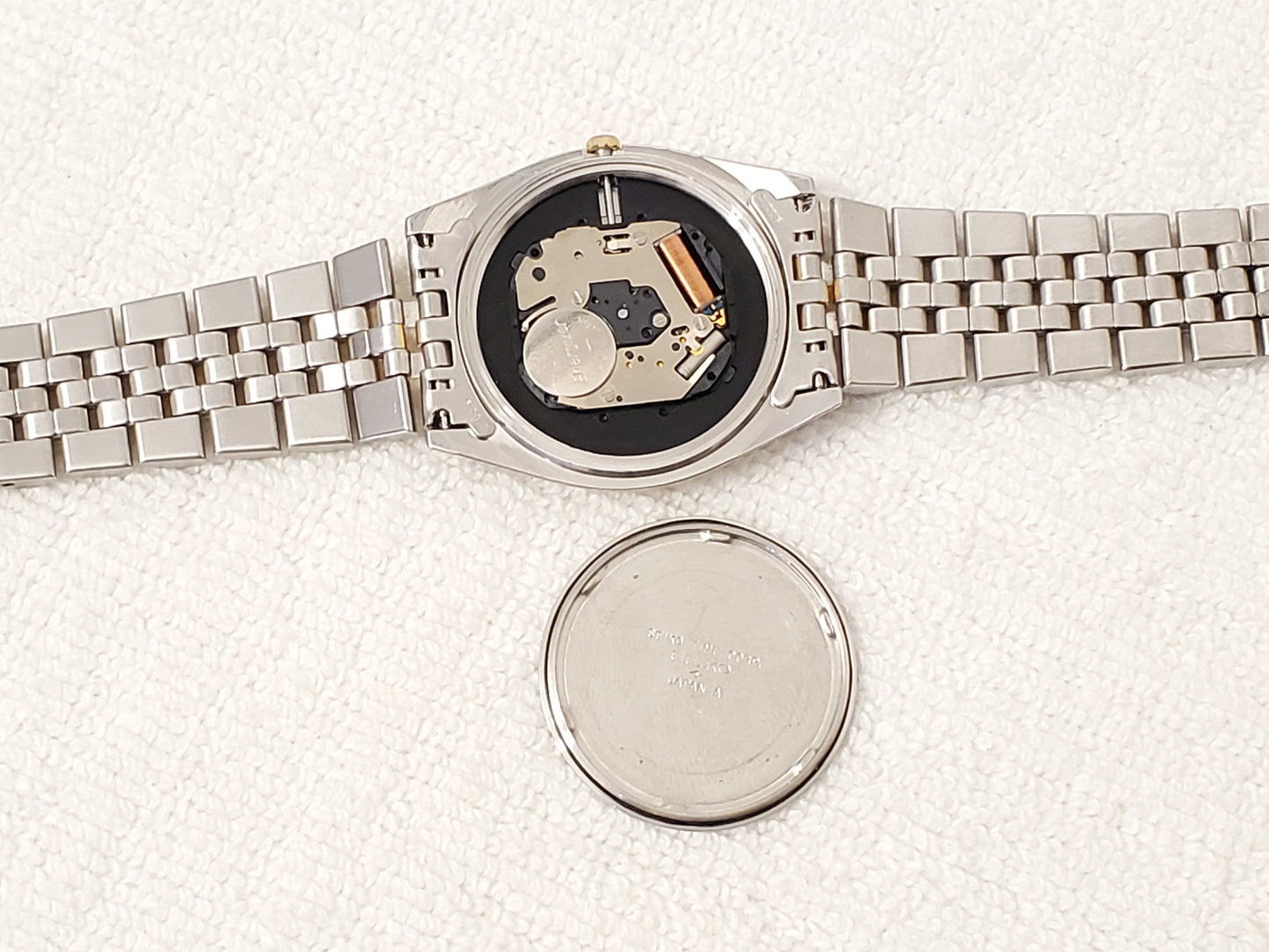 Vintage Seiko SQ Presidential Date Day Men's Gold Tone Watch One Jewel S Steel